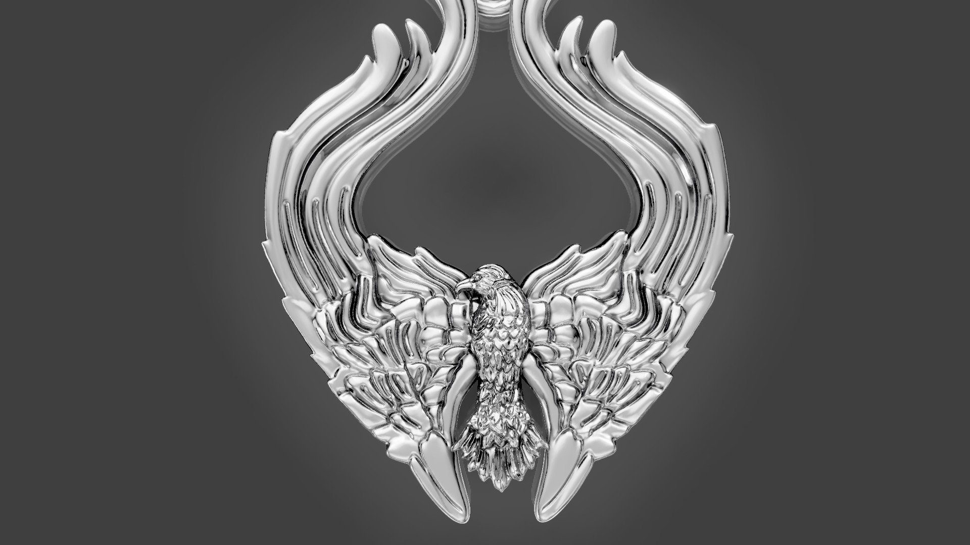 Eagle wings Pendant 3D print model_4