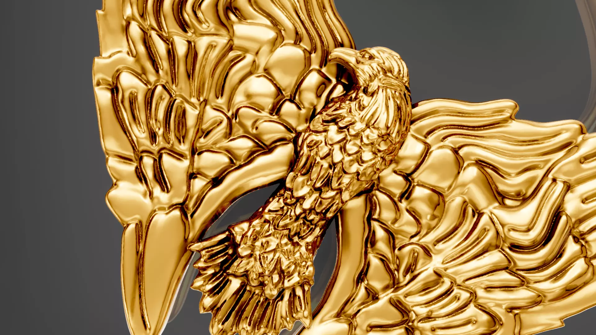 Eagle wings Pendant 3D print model_0