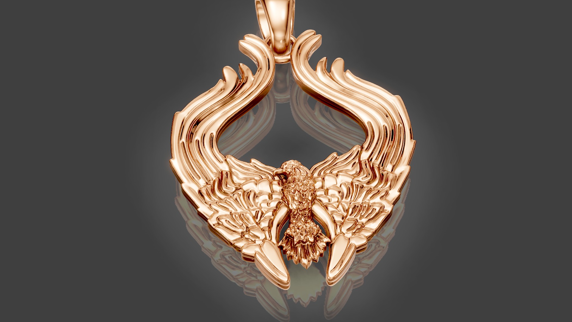 Eagle wings Pendant 3D print model_6