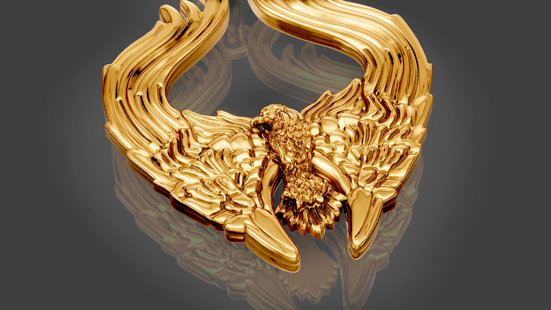 Eagle wings Pendant 3D print model_9