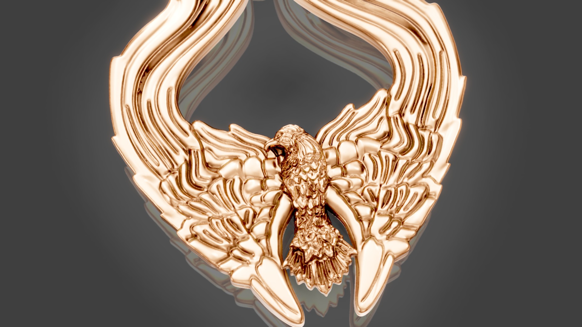 Eagle wings Pendant 3D print model_2