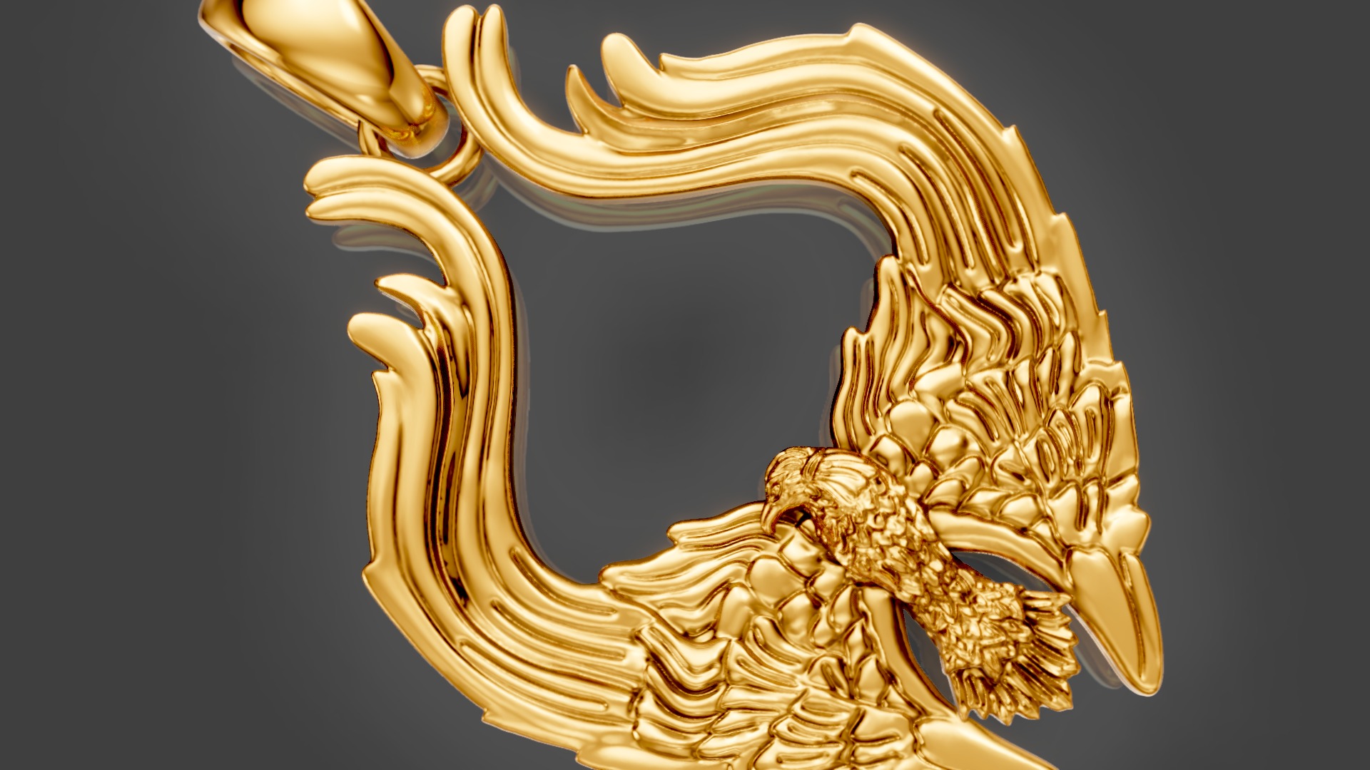 Eagle wings Pendant 3D print model_3