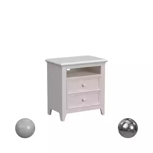 My Home Furnishings Bailey 2-Drawer Nightstand in Bright 3D model