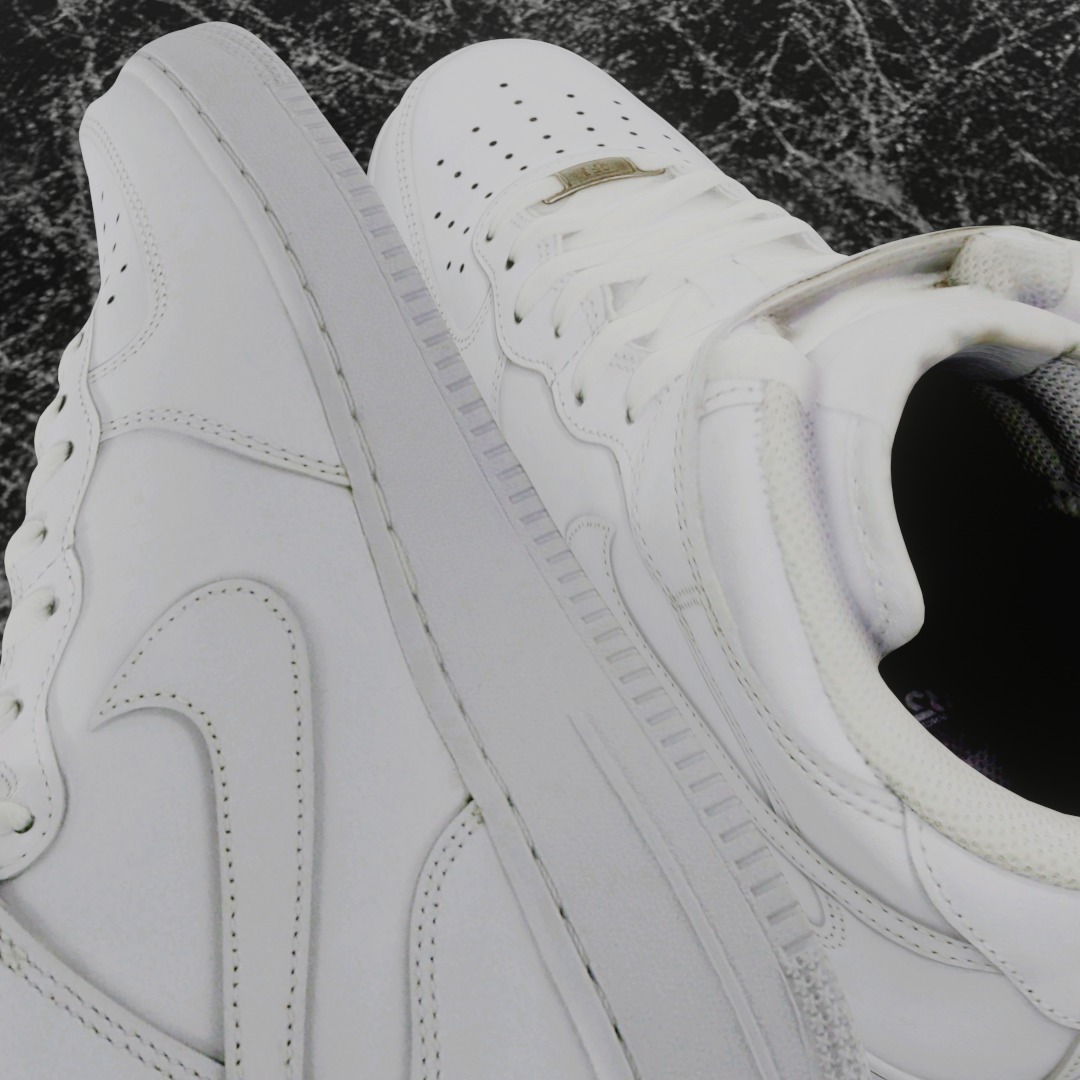 NIKE AIR FORCE ONE 1 WHITE HIGH 3D SHOES Low-poly 3D model_8