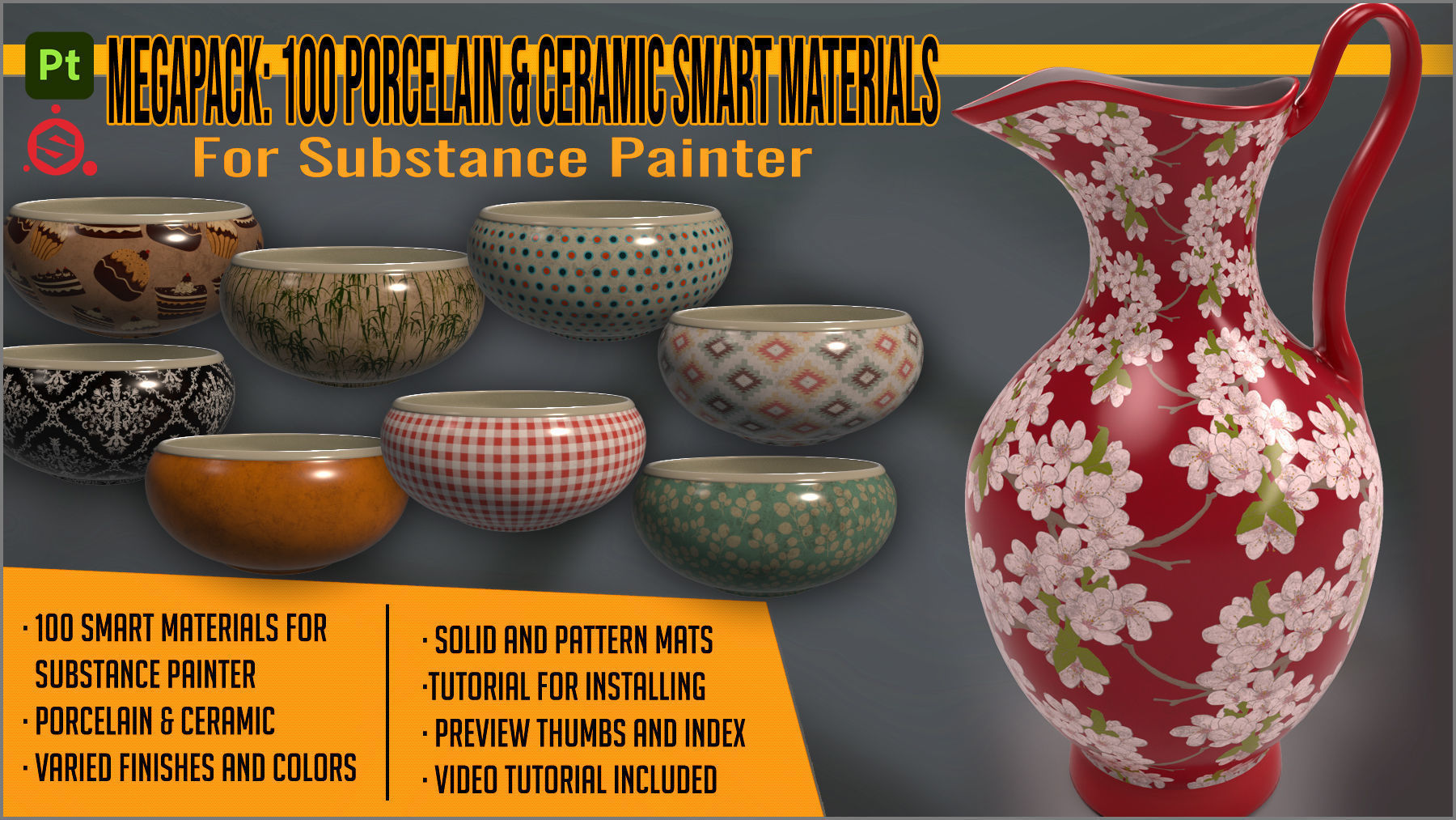 100 Porcelain and Ceramic smart materials for Substance Painter Texture_2