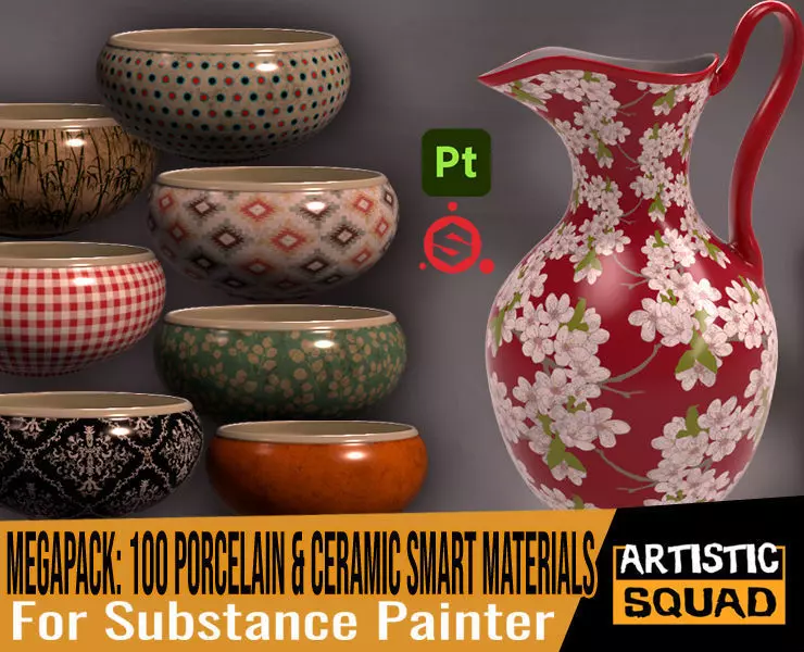 100 Porcelain and Ceramic smart materials for Substance Painter Texture_0