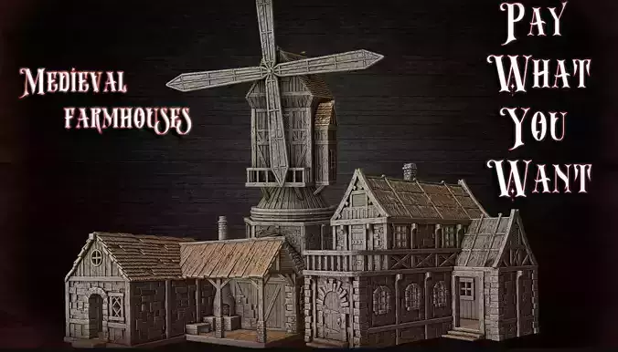Medieval farmhouses 3D Model Collection