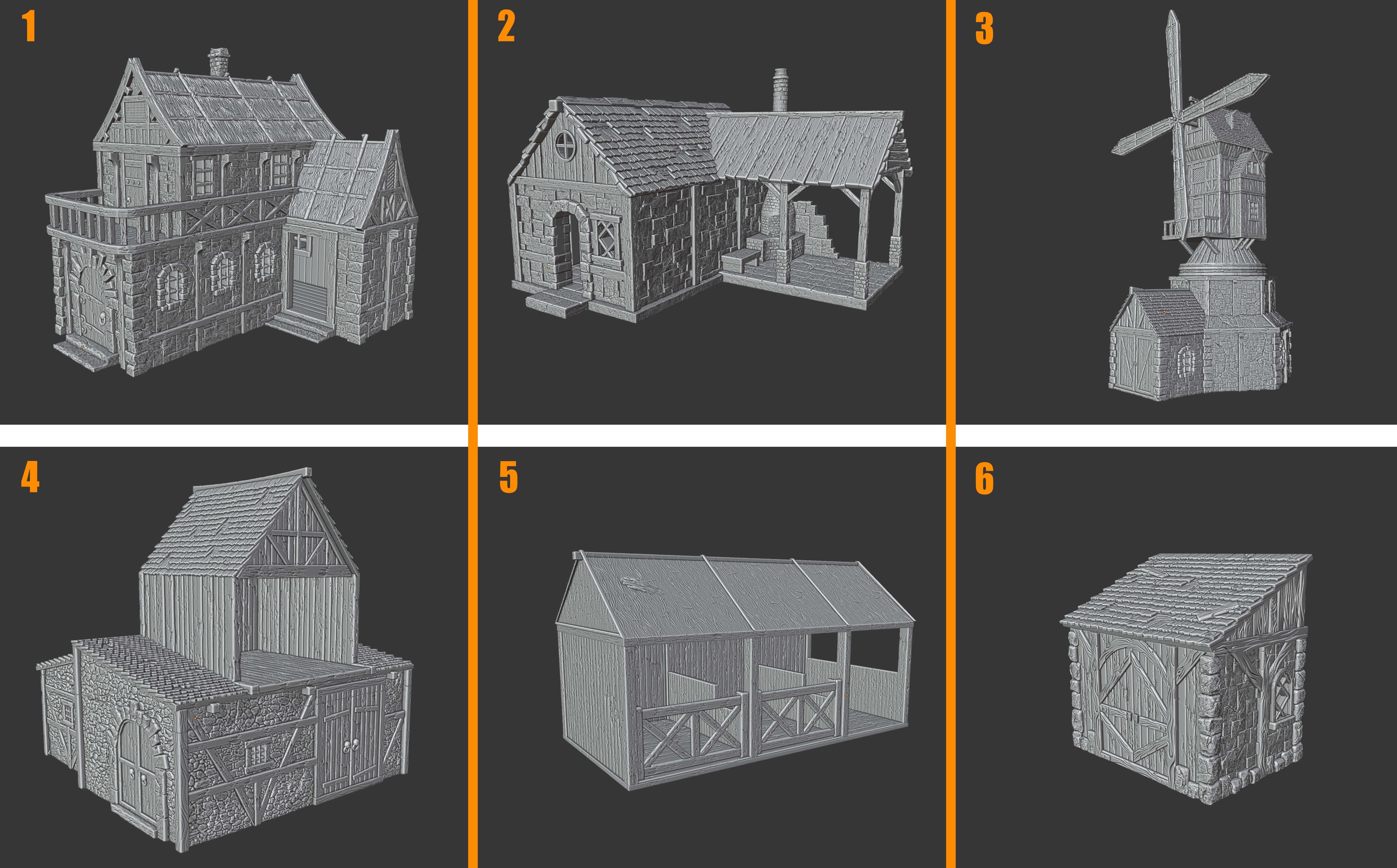 Medieval farmhouses 3D Model Collection_1