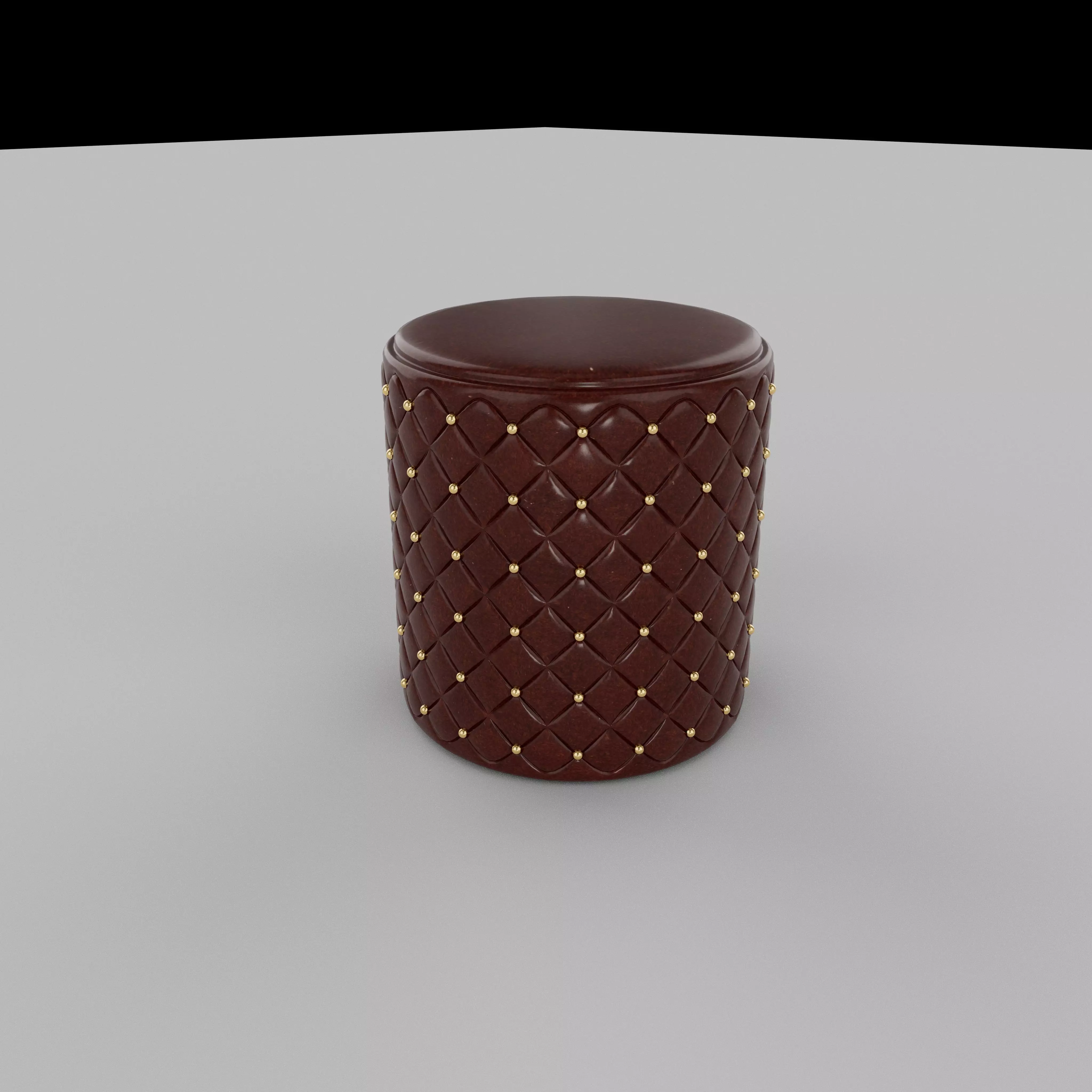 Fabric Leather  Stool Low-poly 3D model_0