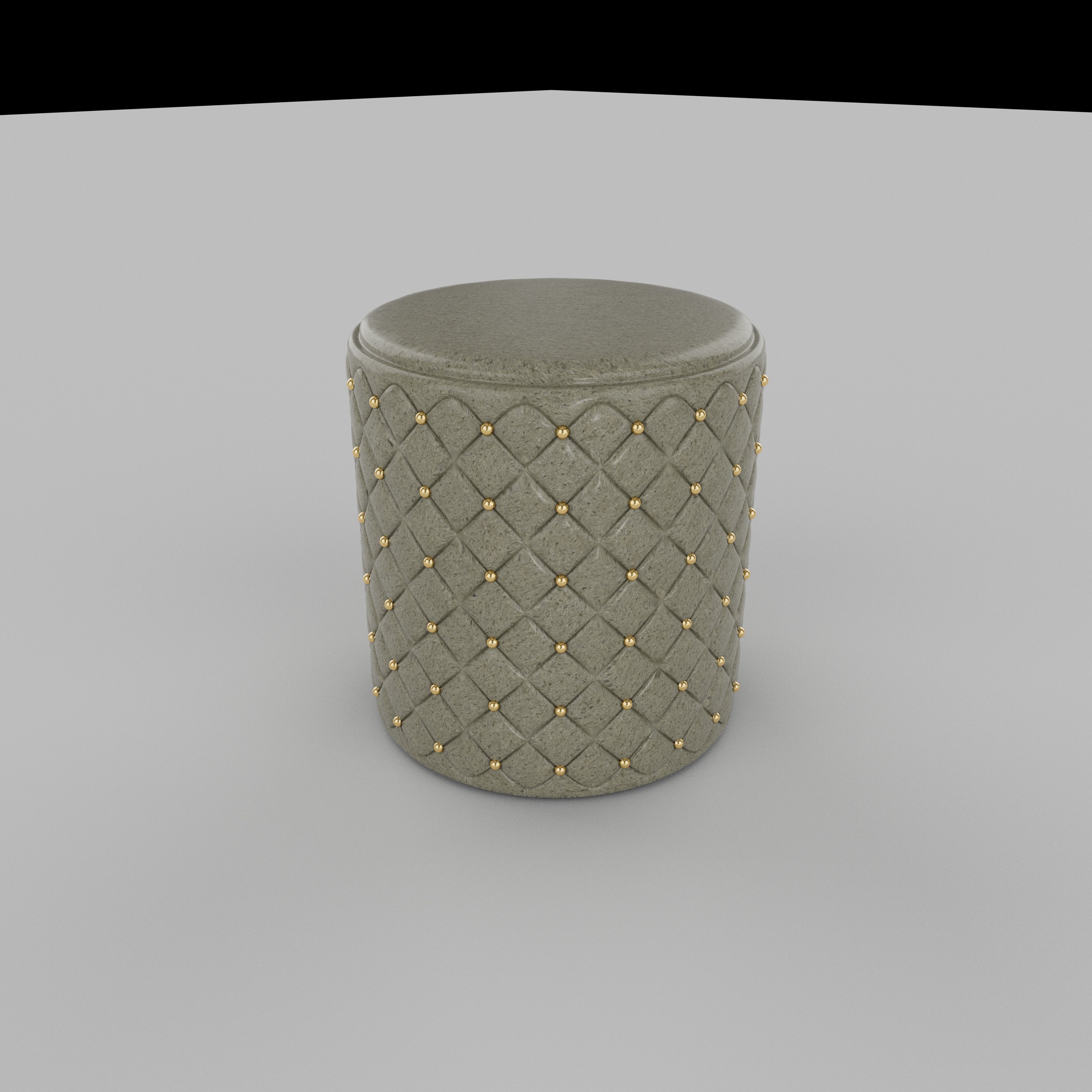 Fabric Leather  Stool Low-poly 3D model_2