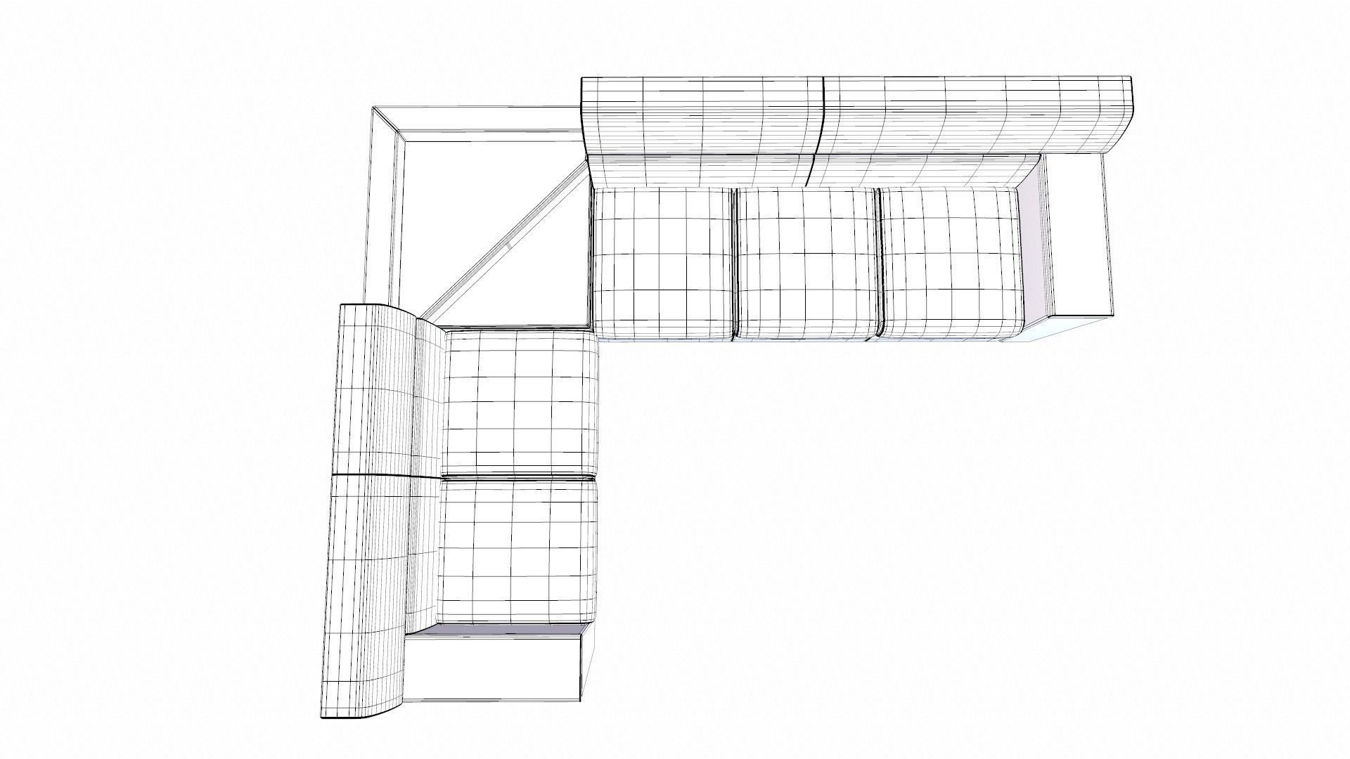 Vertex Leather 5 Seater Sofa Wip Pebble Low-poly 3D model_10