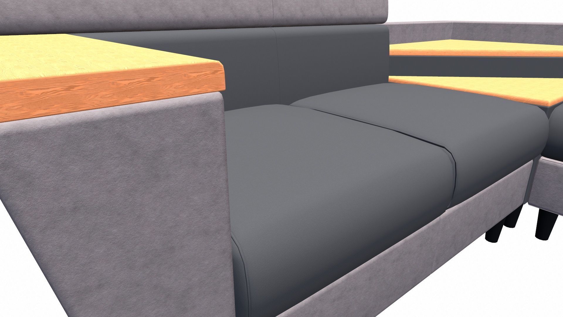 Vertex Leather 5 Seater Sofa Wip Pebble Low-poly 3D model_3