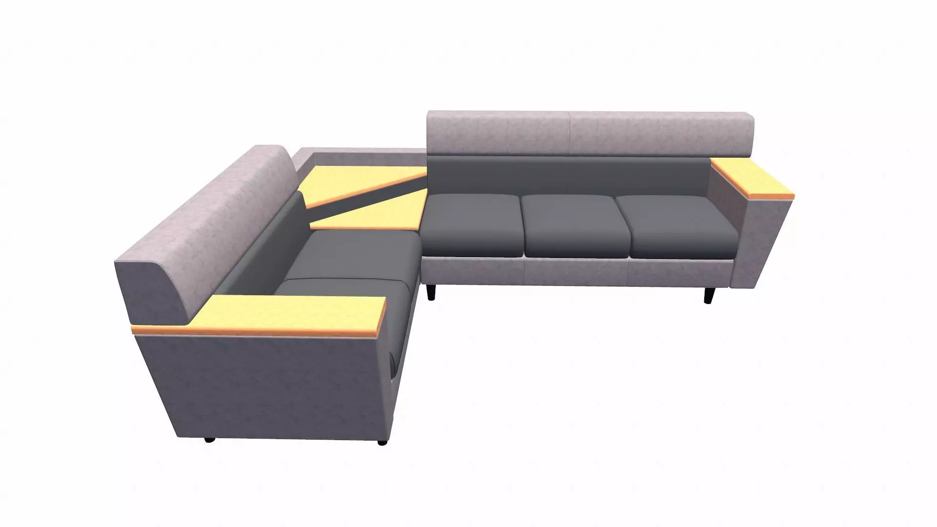 Vertex Leather 5 Seater Sofa Wip Pebble Low-poly 3D model_0