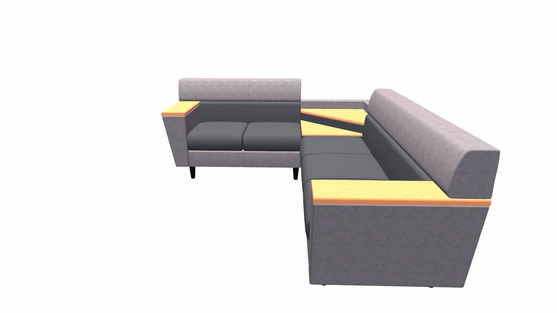 Vertex Leather 5 Seater Sofa Wip Pebble Low-poly 3D model_2