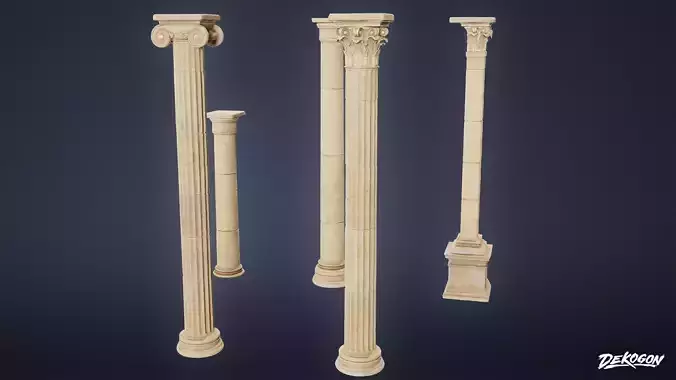 ANCIENT TEMPLE - Columns 01 - LOW POLY