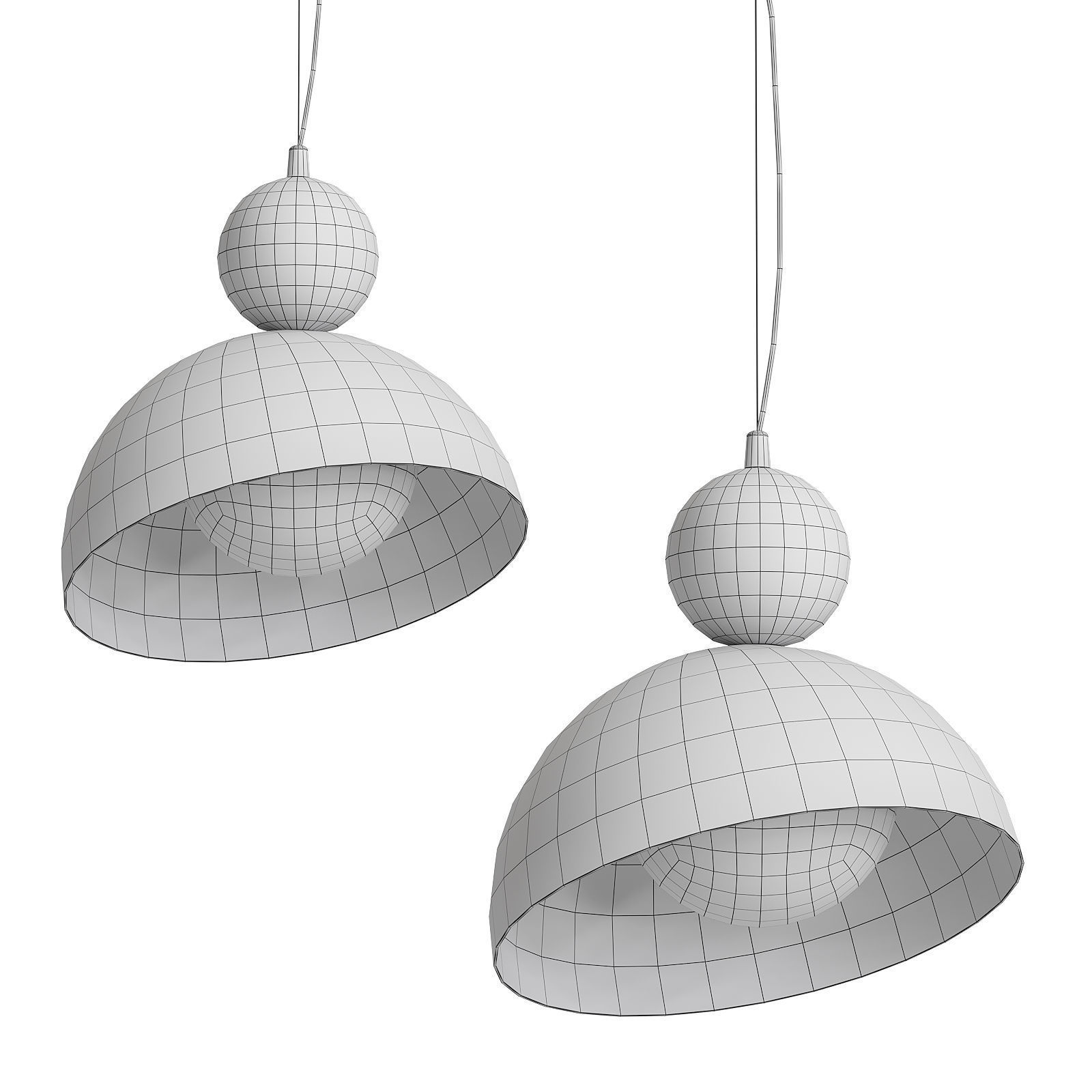 Pendant Light Bowl 3D model_2