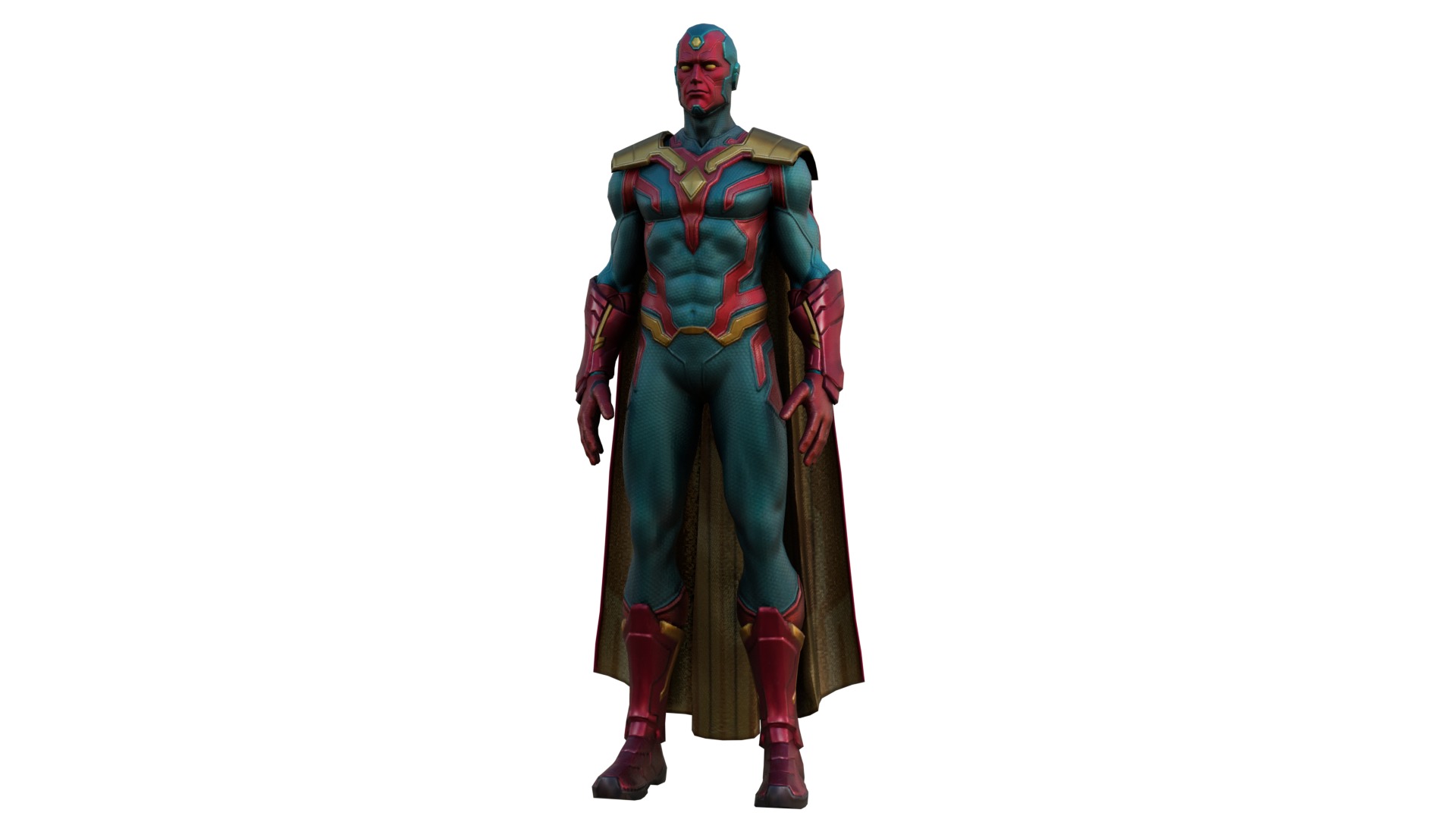 Vision Hero 3D Model High Quality Rigged and Textured Low-poly 3D model_1