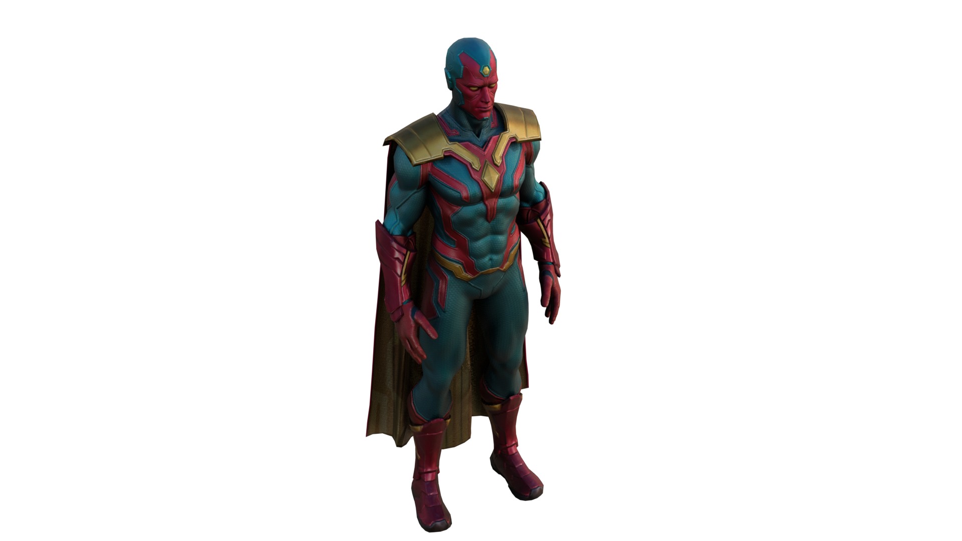 Vision Hero 3D Model High Quality Rigged and Textured Low-poly 3D model_4
