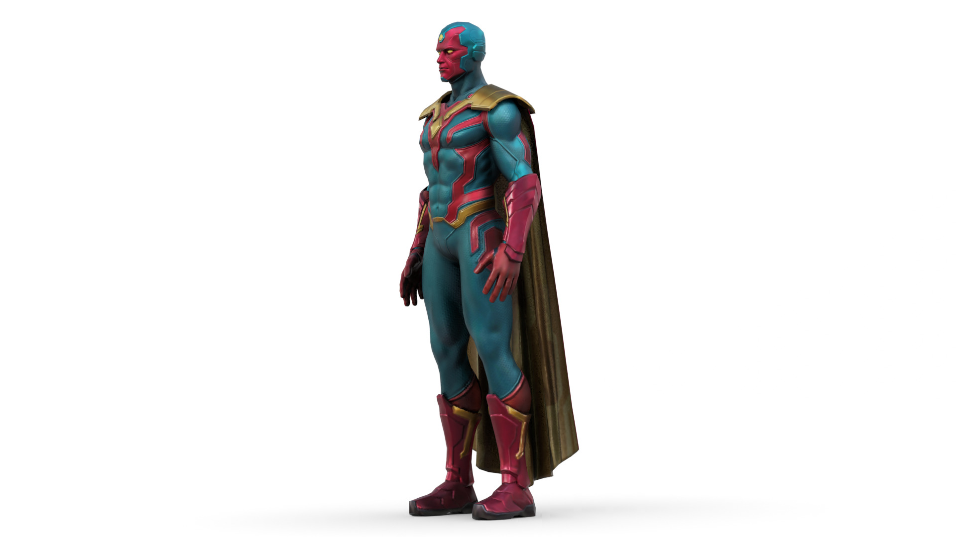 Vision Hero 3D Model High Quality Rigged and Textured Low-poly 3D model_11
