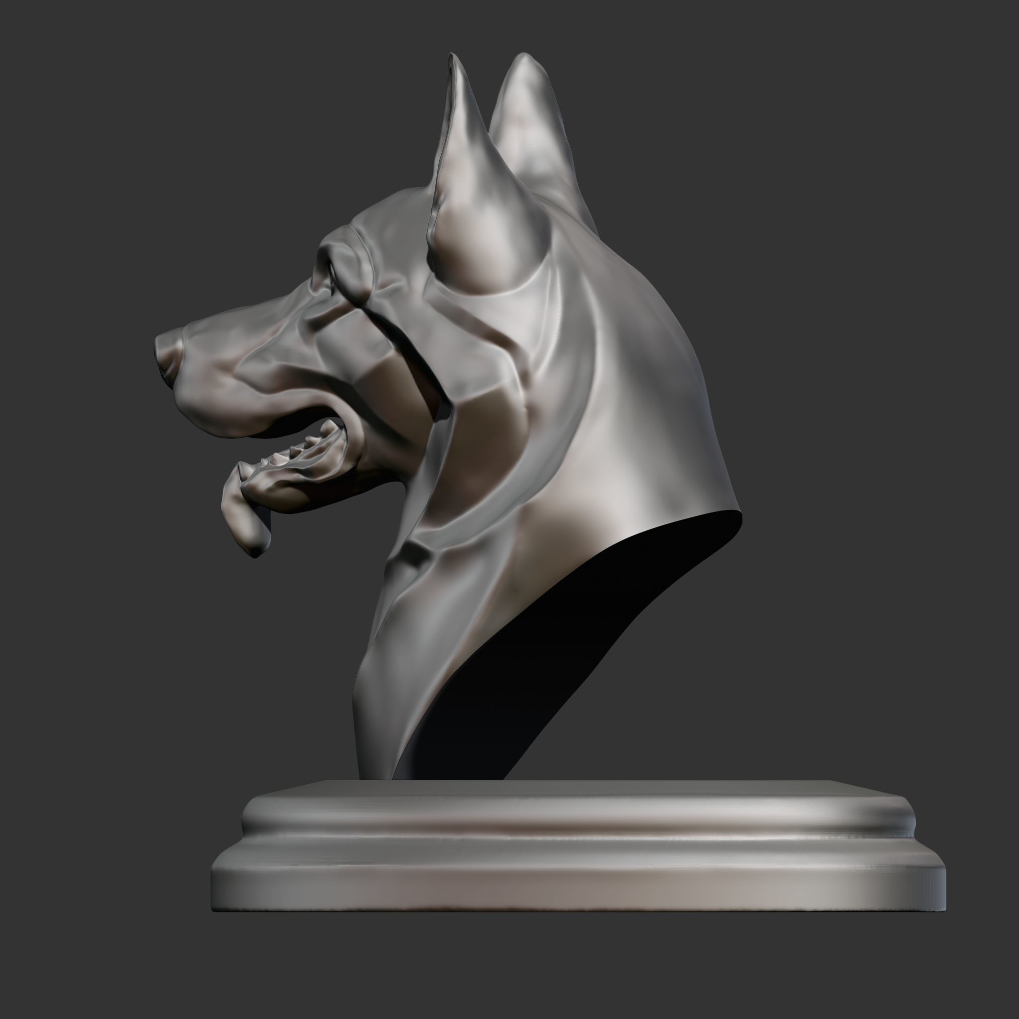 Stylized German Shepherd Dog Head for 3D Print 3D print model_4