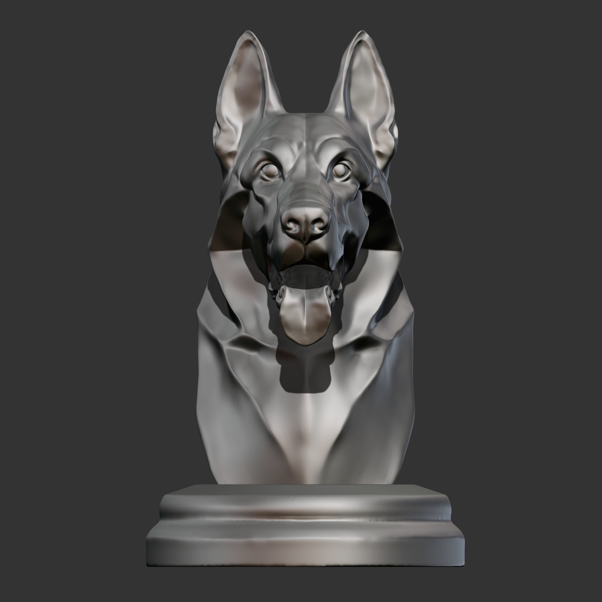 Stylized German Shepherd Dog Head for 3D Print 3D print model_8