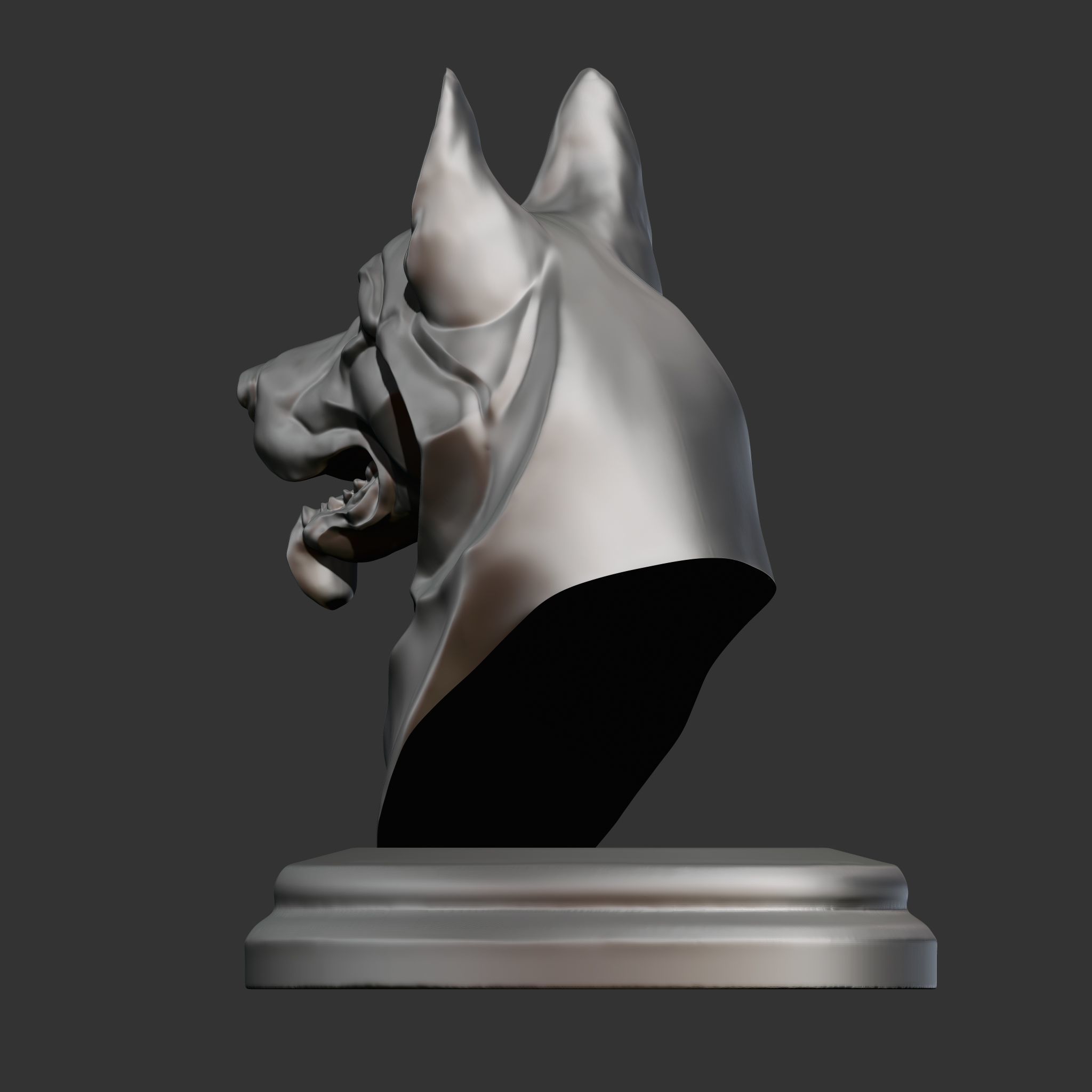 Stylized German Shepherd Dog Head for 3D Print 3D print model_5