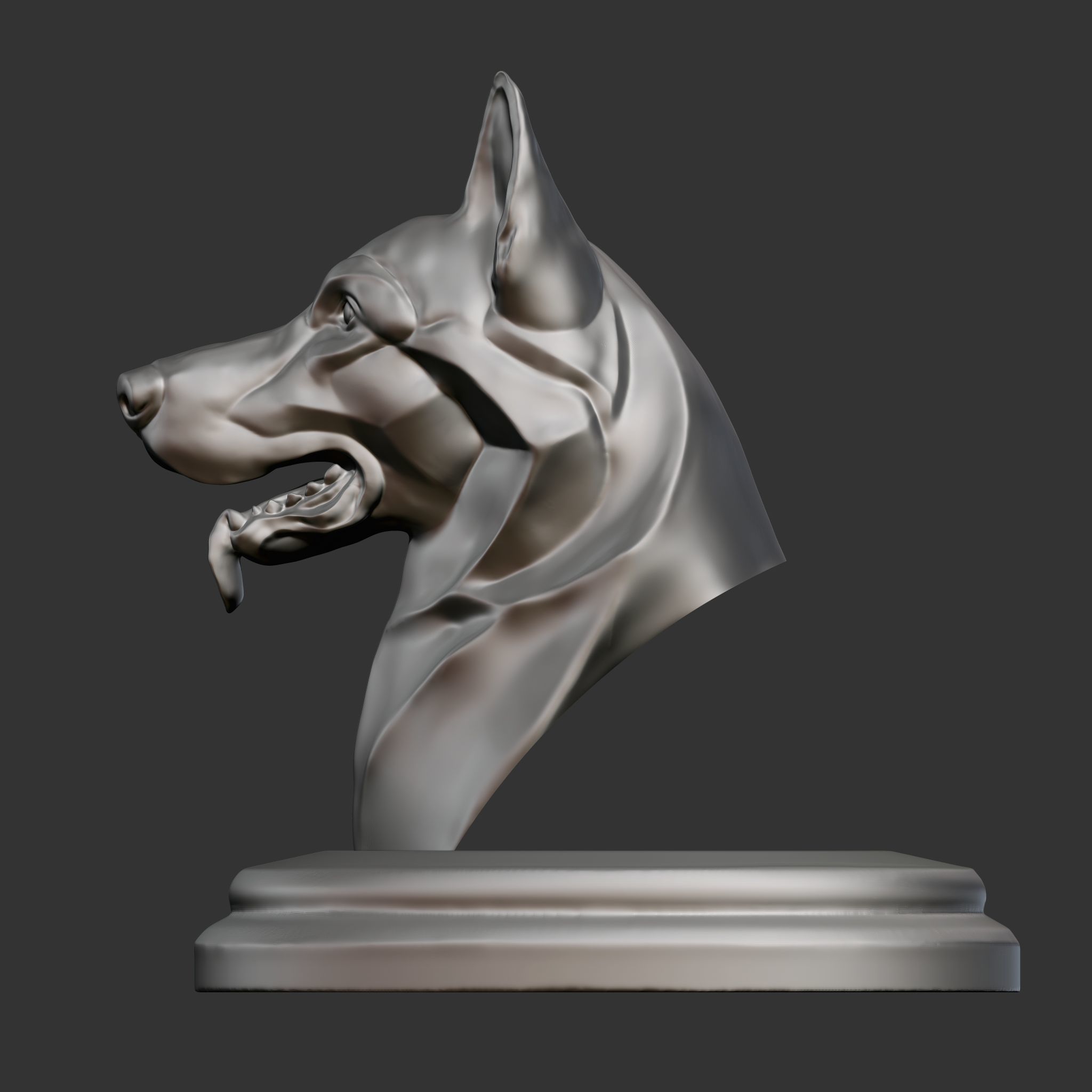 Stylized German Shepherd Dog Head for 3D Print 3D print model_3