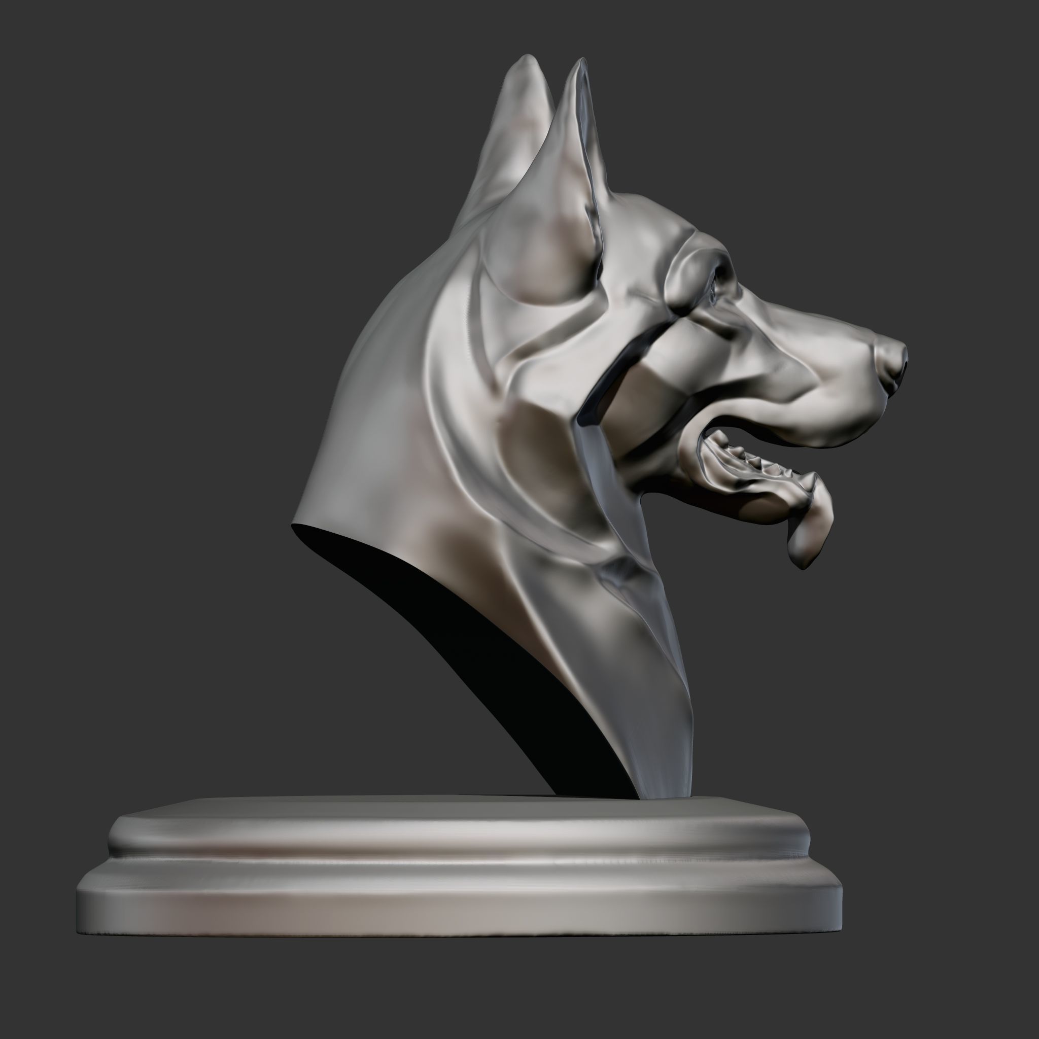 Stylized German Shepherd Dog Head for 3D Print 3D print model_7