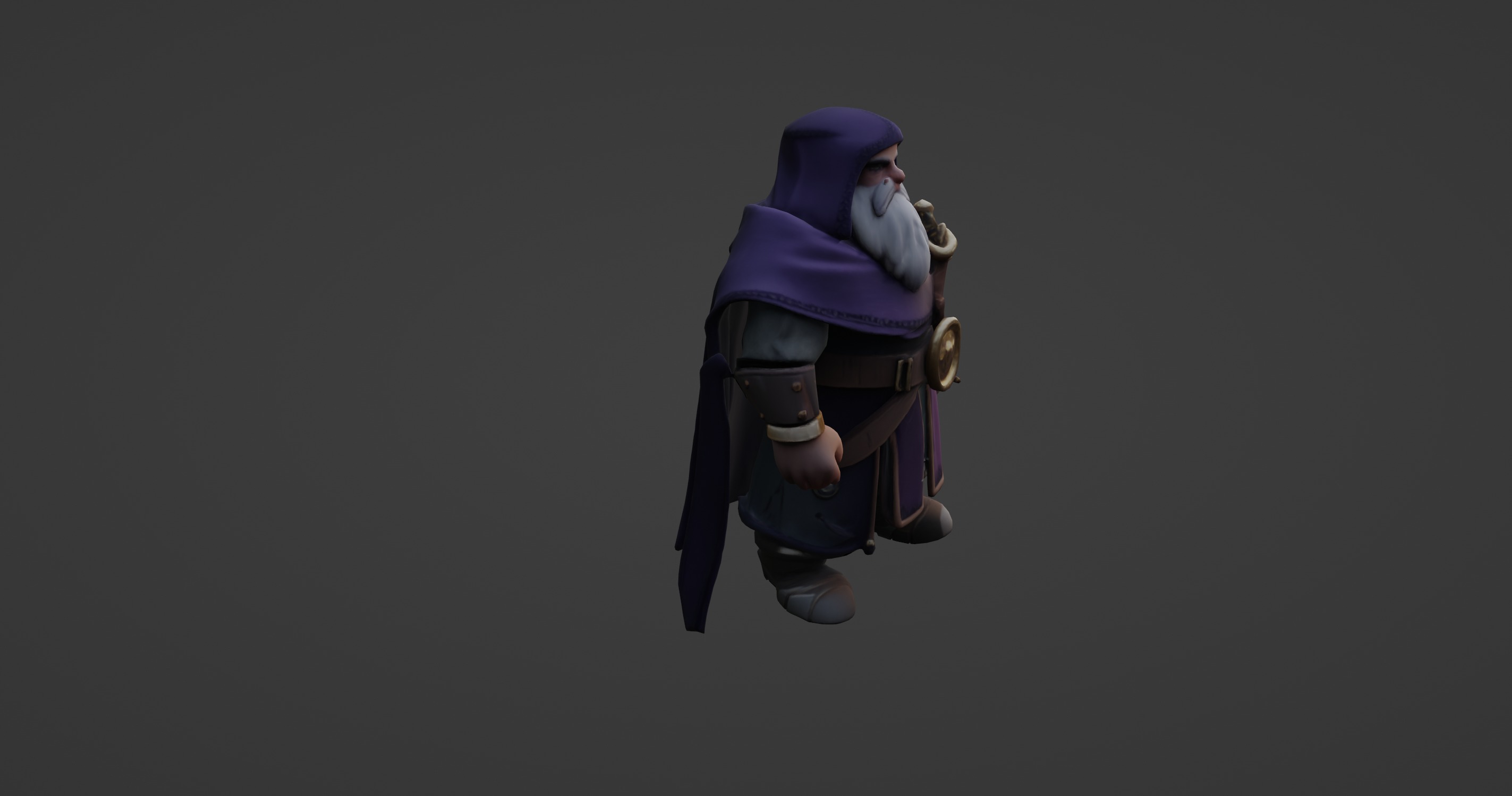 Elderly Wizard Character Fantasy 3D Model 3D model_6