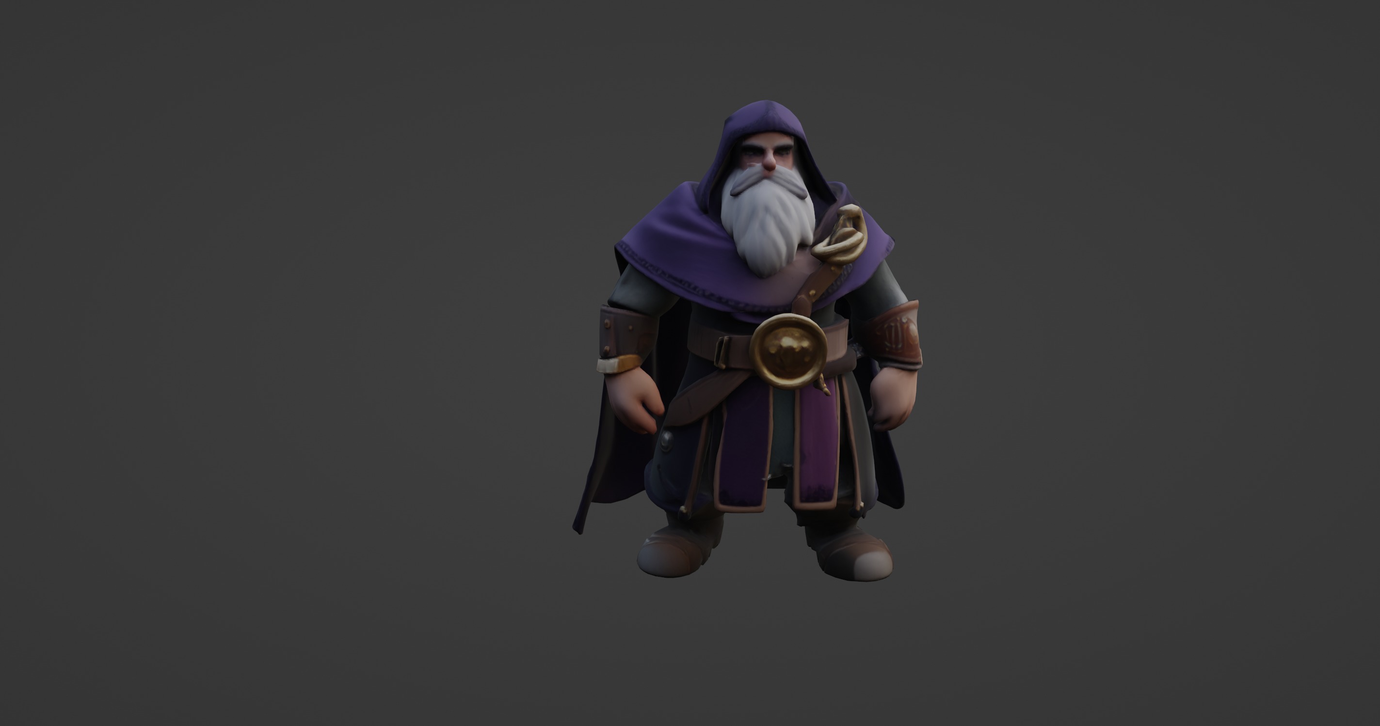 Elderly Wizard Character Fantasy 3D Model 3D model_5
