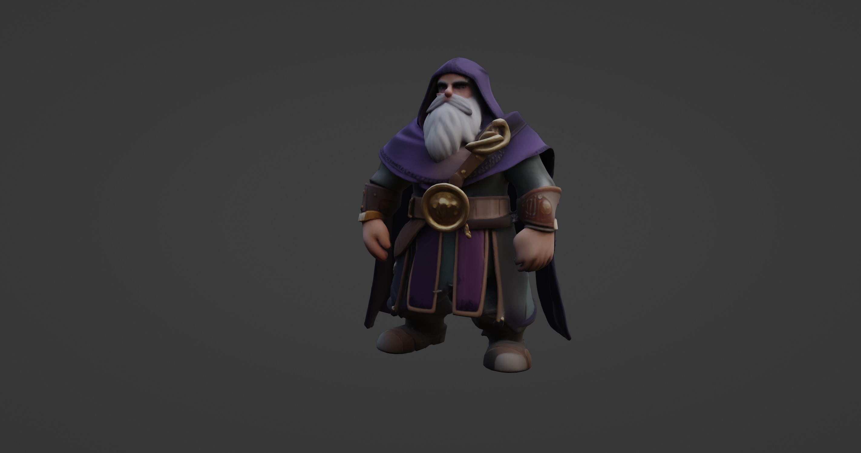 Elderly Wizard Character Fantasy 3D Model 3D model_9