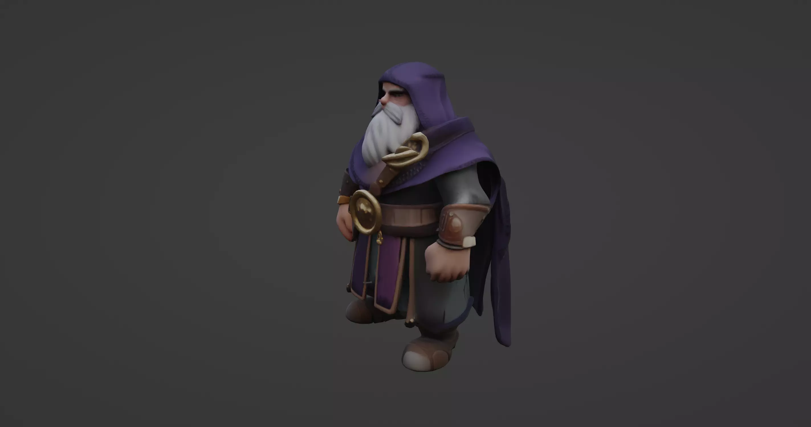 Elderly Wizard Character Fantasy 3D Model 3D model_0
