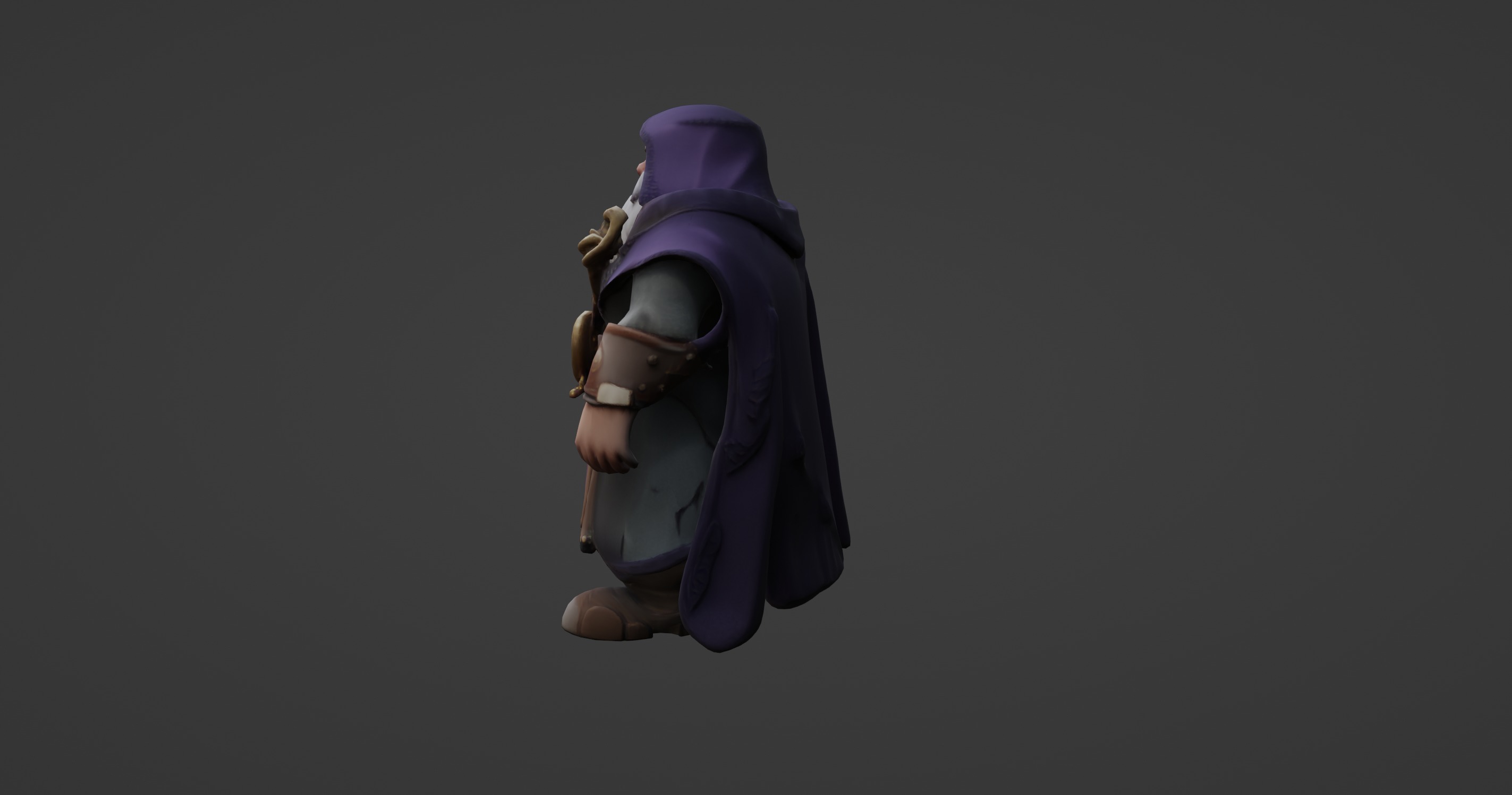 Elderly Wizard Character Fantasy 3D Model 3D model_8