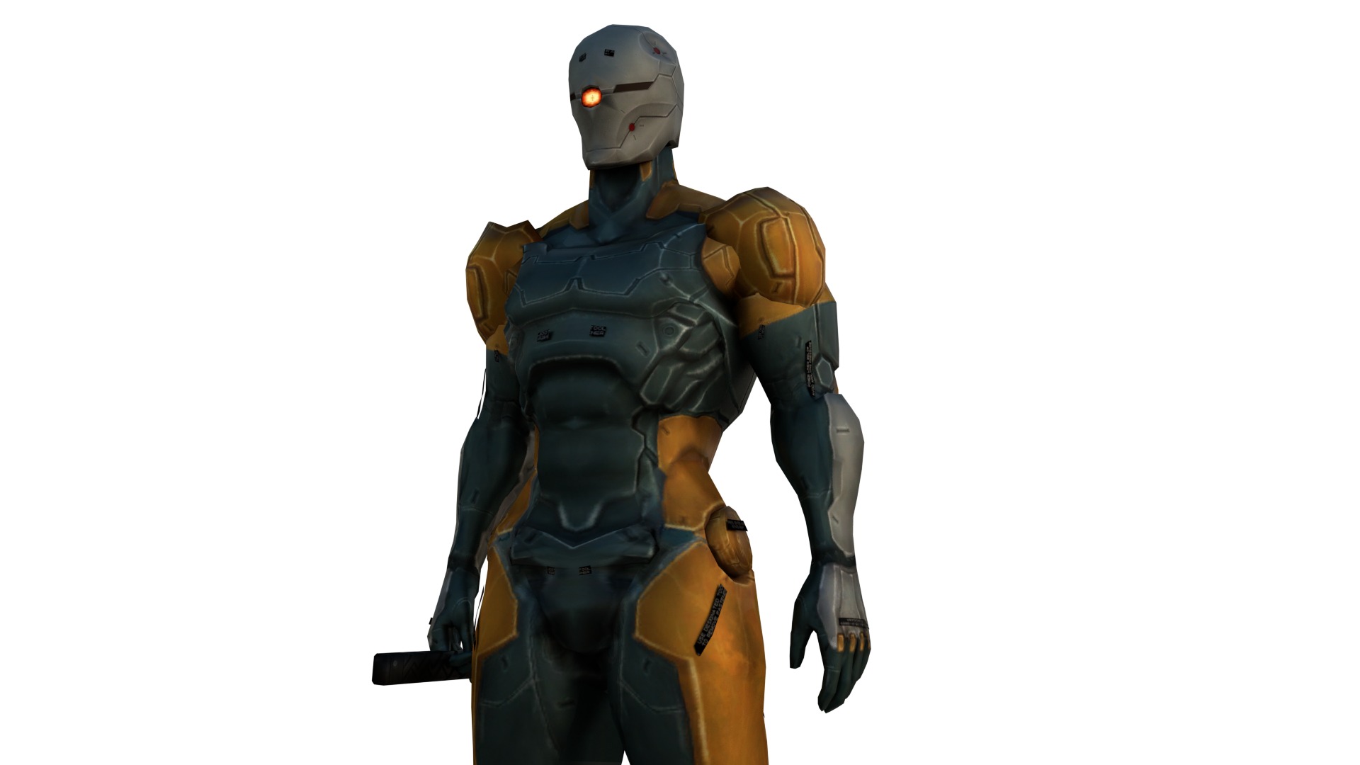 Gray Fox Ninja Warrior 3D Model Assassin Rigged  Game Ready Low-poly 3D model_2