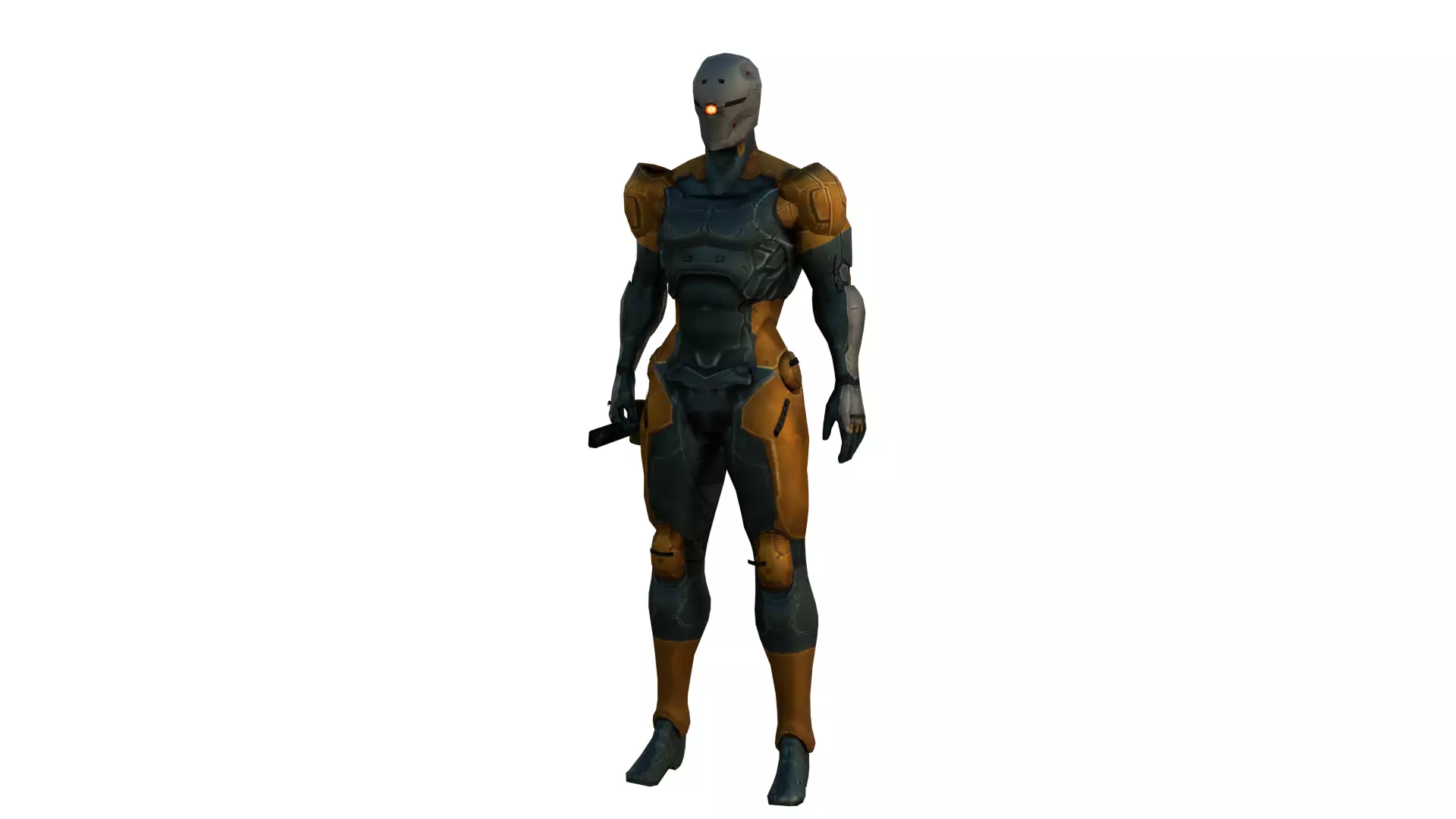 Gray Fox Ninja Warrior 3D Model Assassin Rigged  Game Ready Low-poly 3D model_0