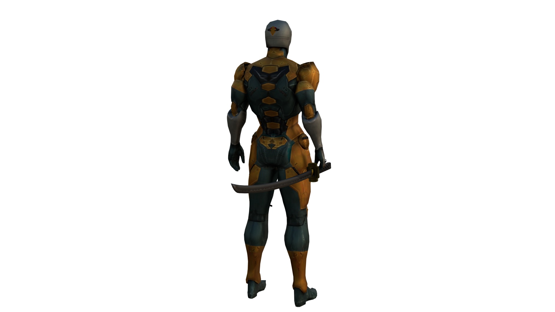 Gray Fox Ninja Warrior 3D Model Assassin Rigged  Game Ready Low-poly 3D model_1