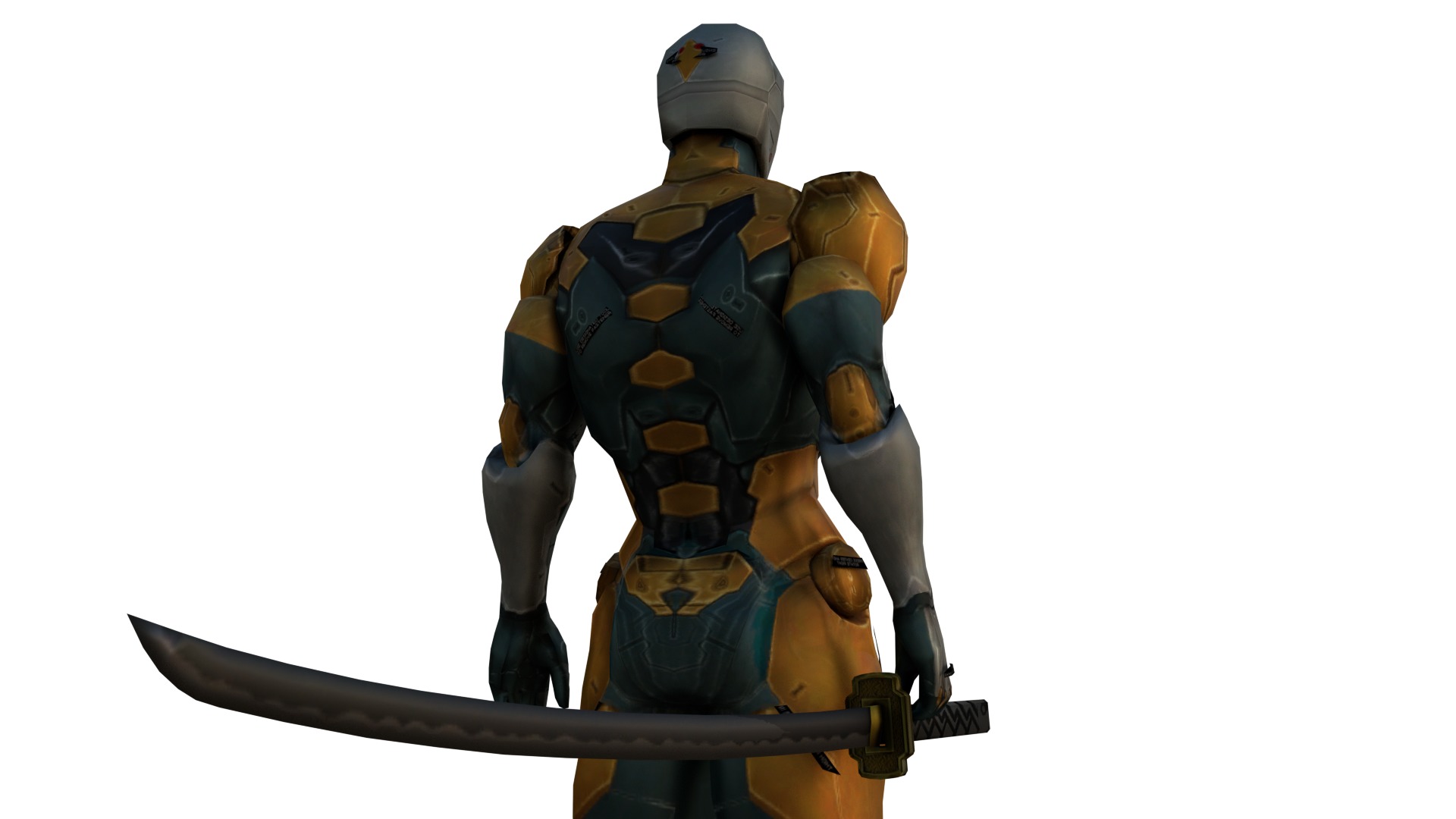 Gray Fox Ninja Warrior 3D Model Assassin Rigged  Game Ready Low-poly 3D model_3