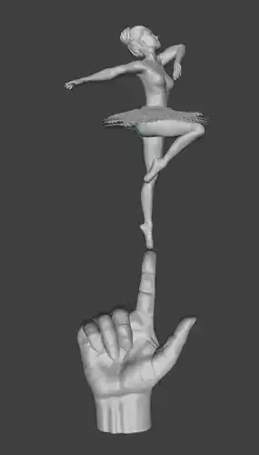 Print ready ballerina on hand