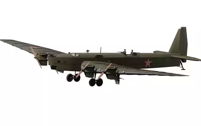 Tupolev tb-3 with interior 3D model