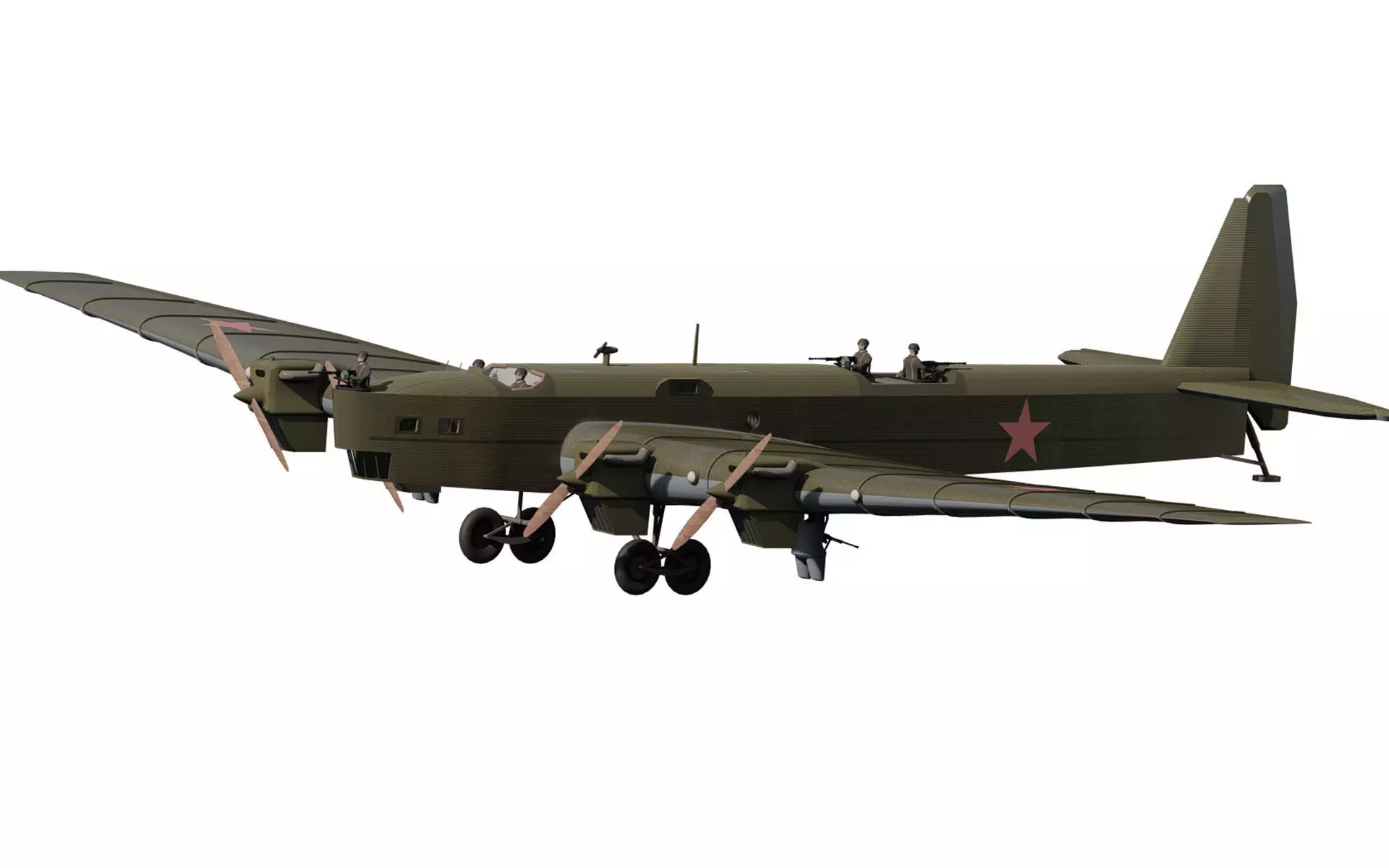 Tupolev tb-3 with interior 3D model