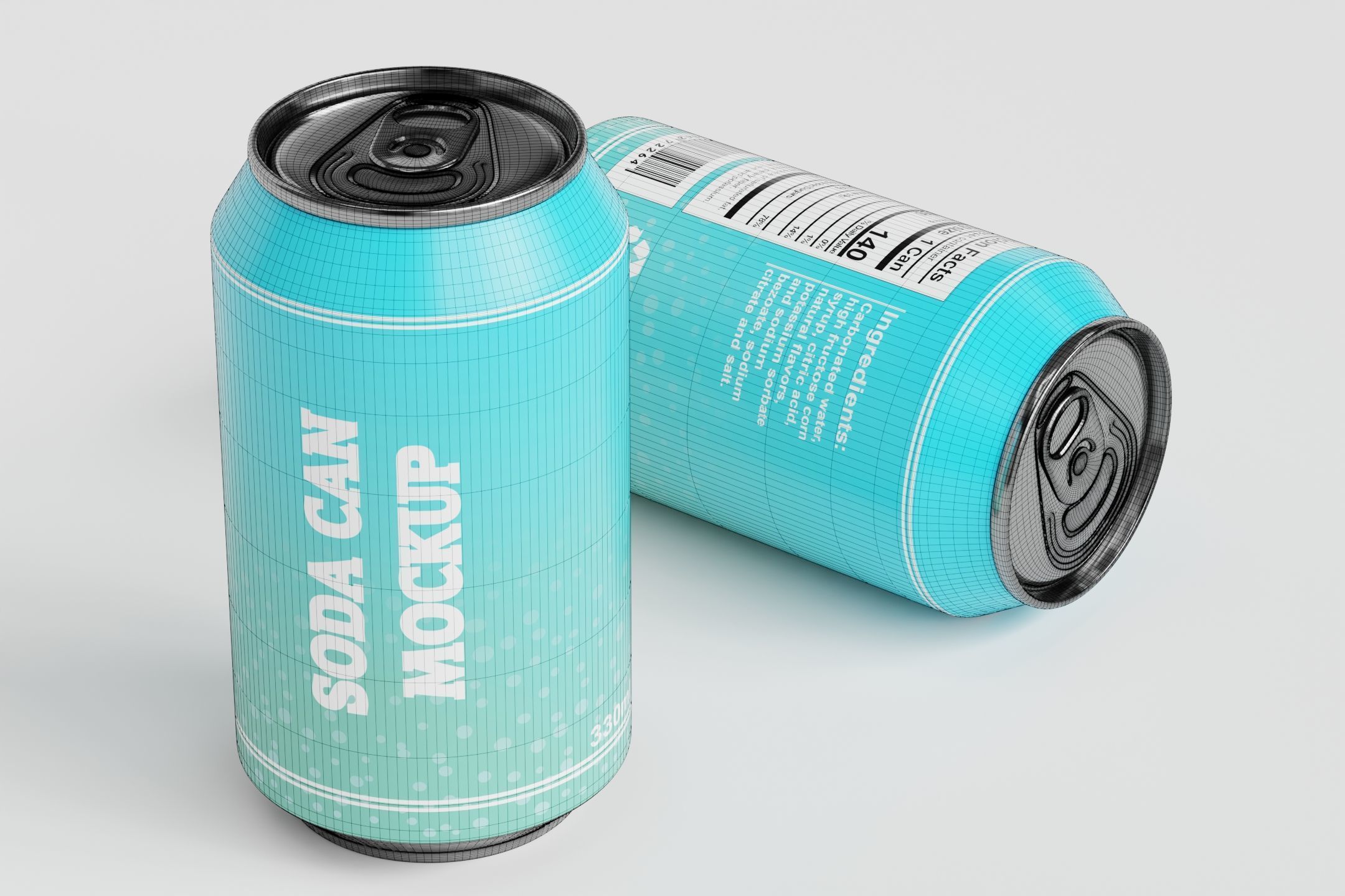 Soda Can 330ml Low-poly 3D model_3