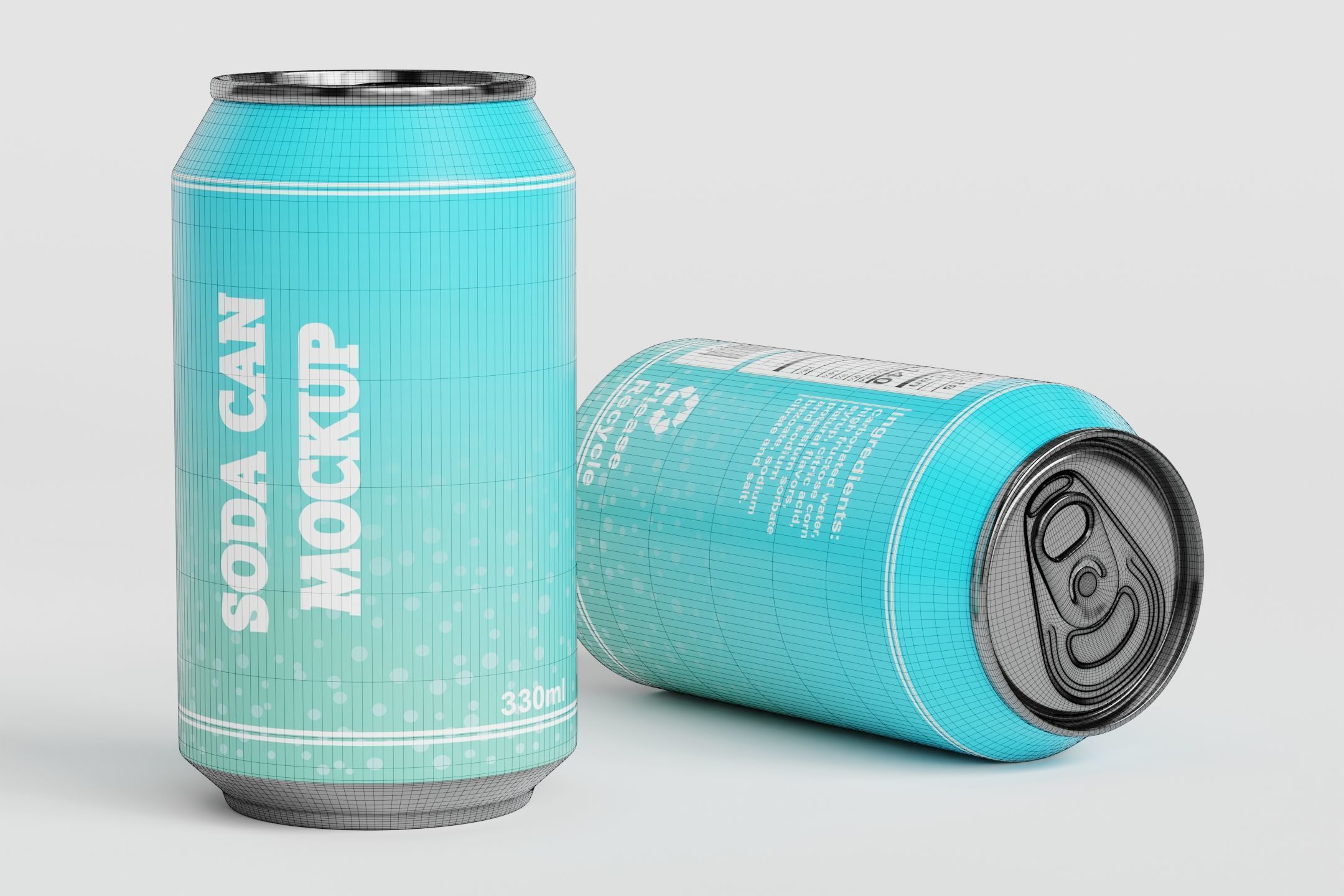 Soda Can 330ml Low-poly 3D model_4