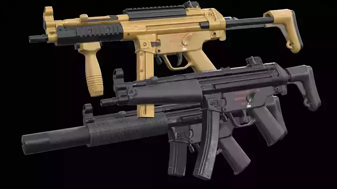 MP5A5 MP5SD6 with Silencer Scope Mount Rail Grip