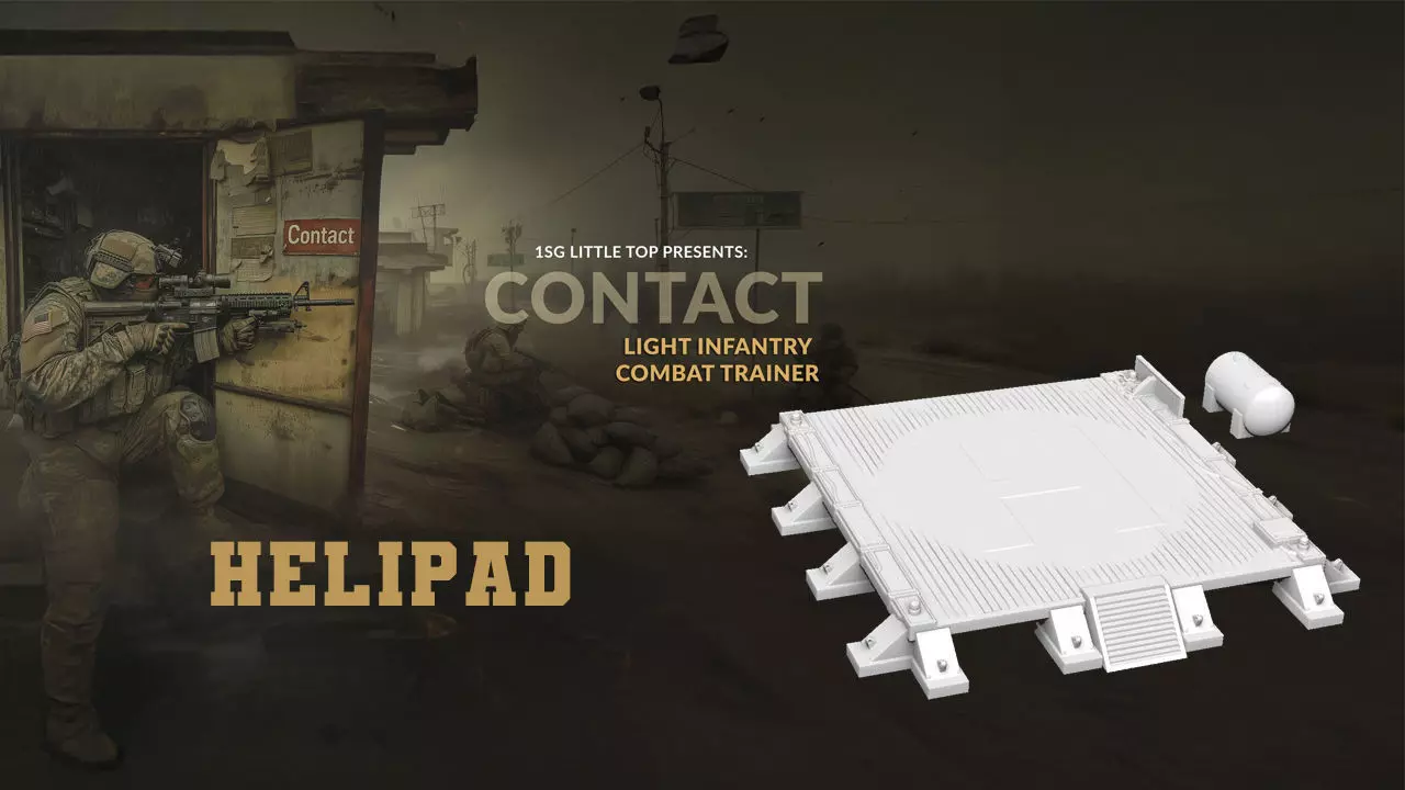 Helicopter Pad - Modern 3D Tabletop Terrain Piece 3D print model_0