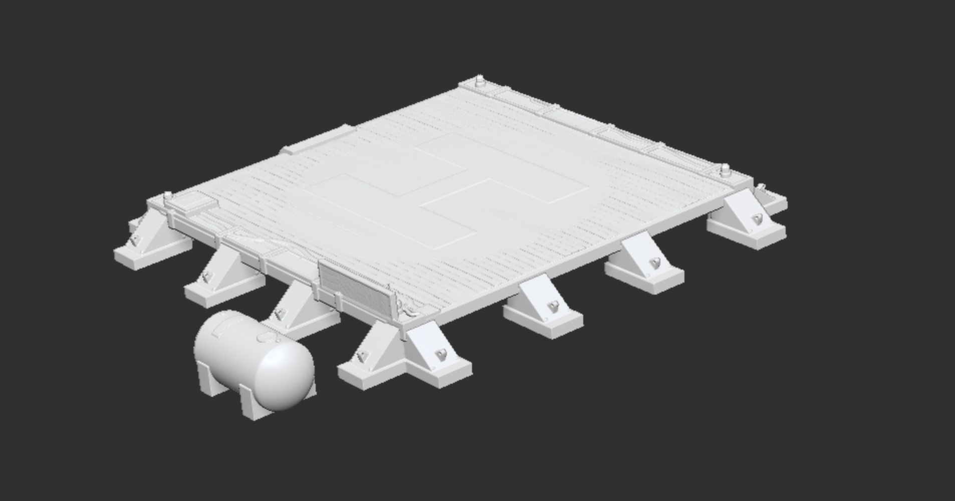 Helicopter Pad - Modern 3D Tabletop Terrain Piece 3D print model_4