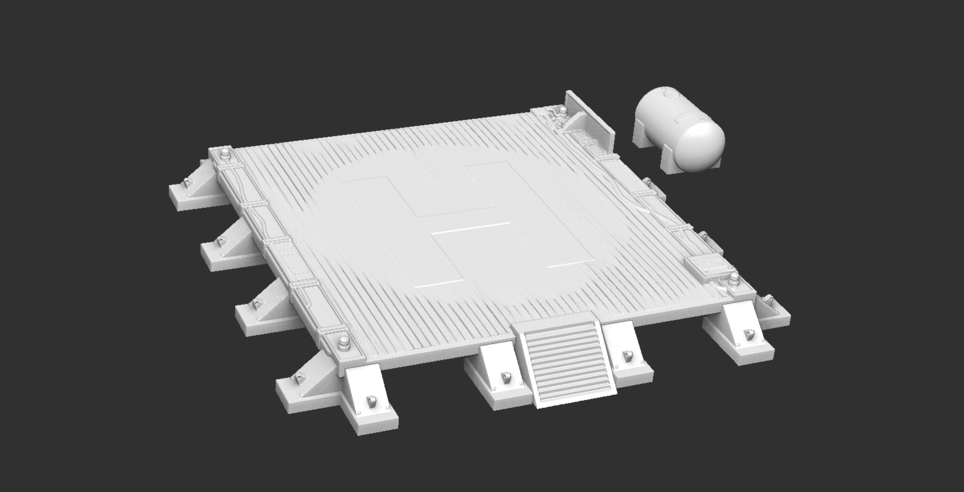 Helicopter Pad - Modern 3D Tabletop Terrain Piece 3D print model_7