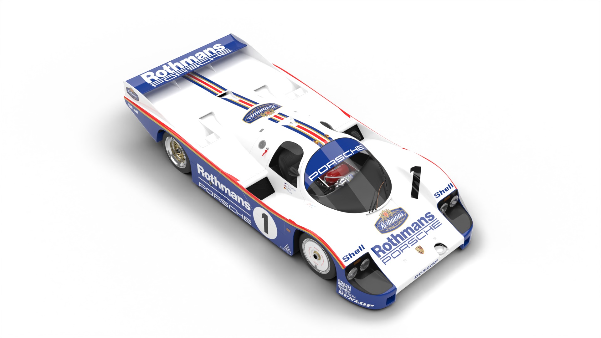 Porsche 956 Group C 1982 Rothmans Racing 3d model 3D model_10