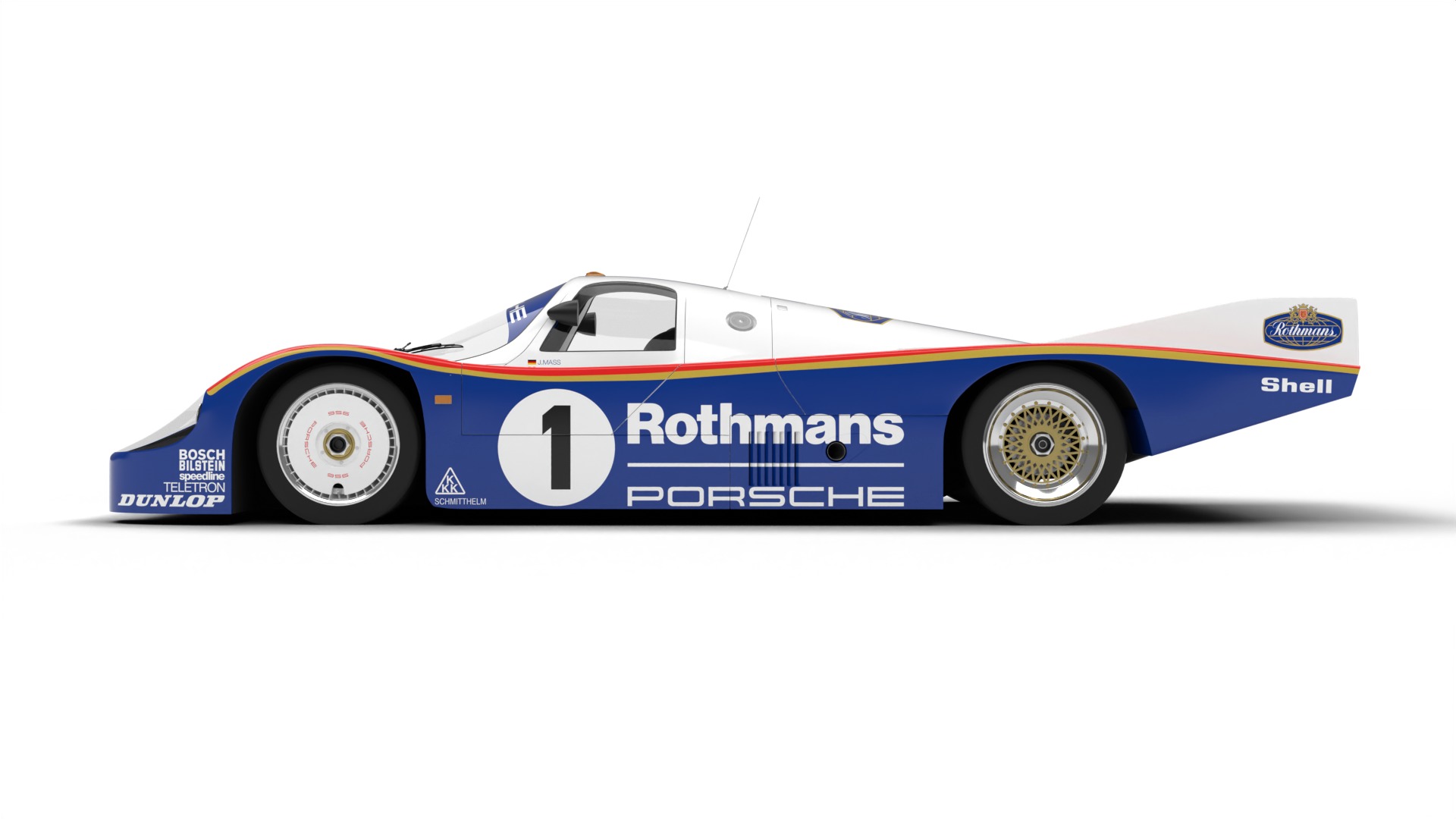 Porsche 956 Group C 1982 Rothmans Racing 3d model 3D model_12