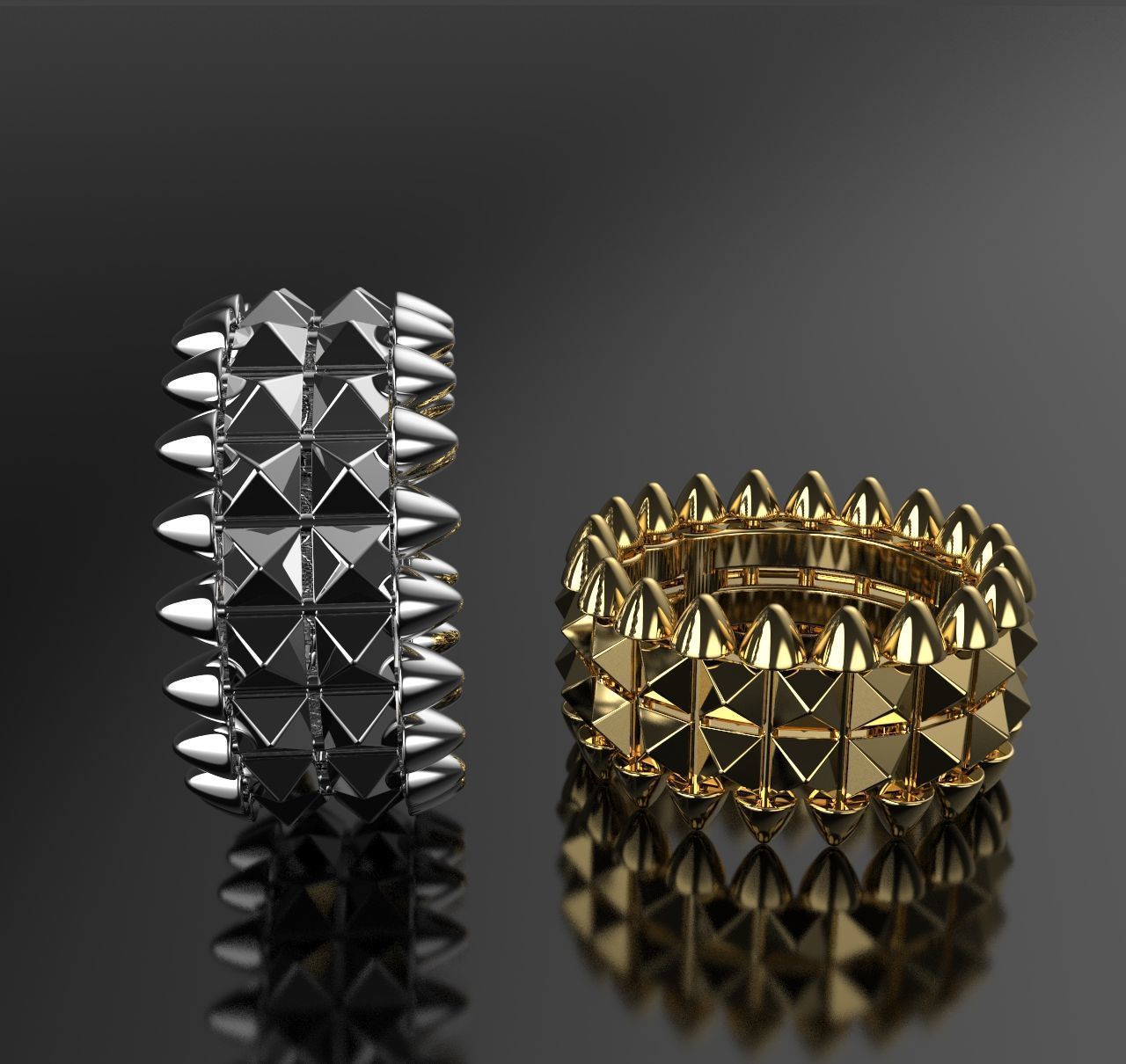 CLASH 2 ring 3D print model_9
