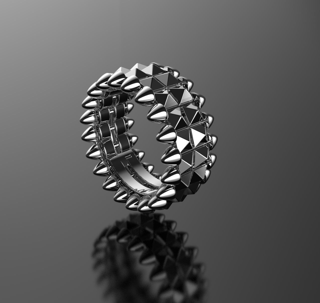 CLASH 2 ring 3D print model_5